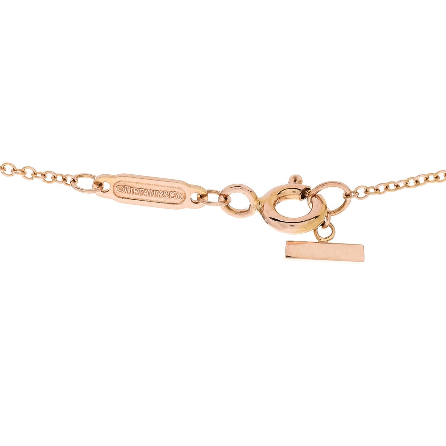 18K Rose Gold Large T Smile Pendant Necklace