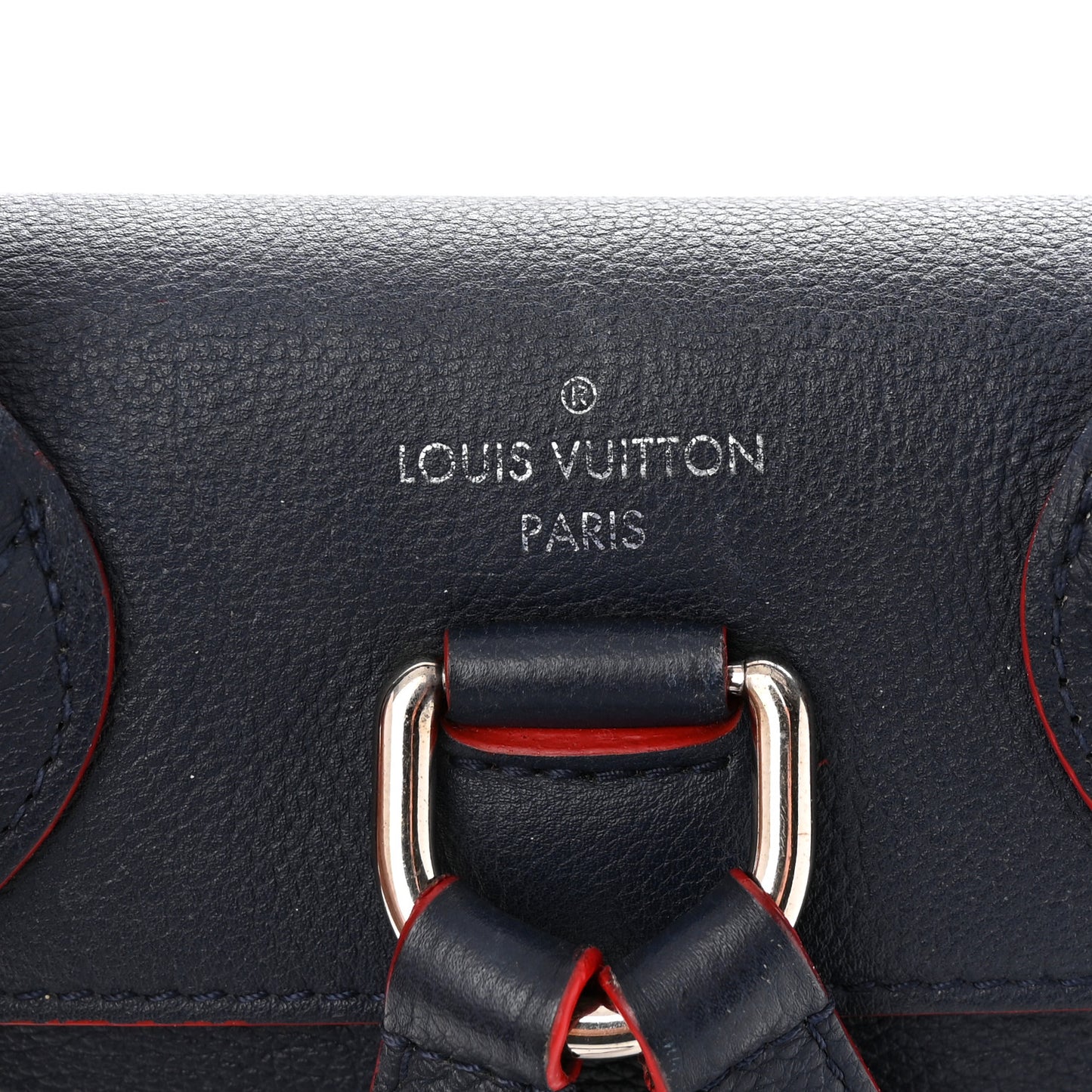 Soft Calfskin Lockme Backpack Marine Rouge