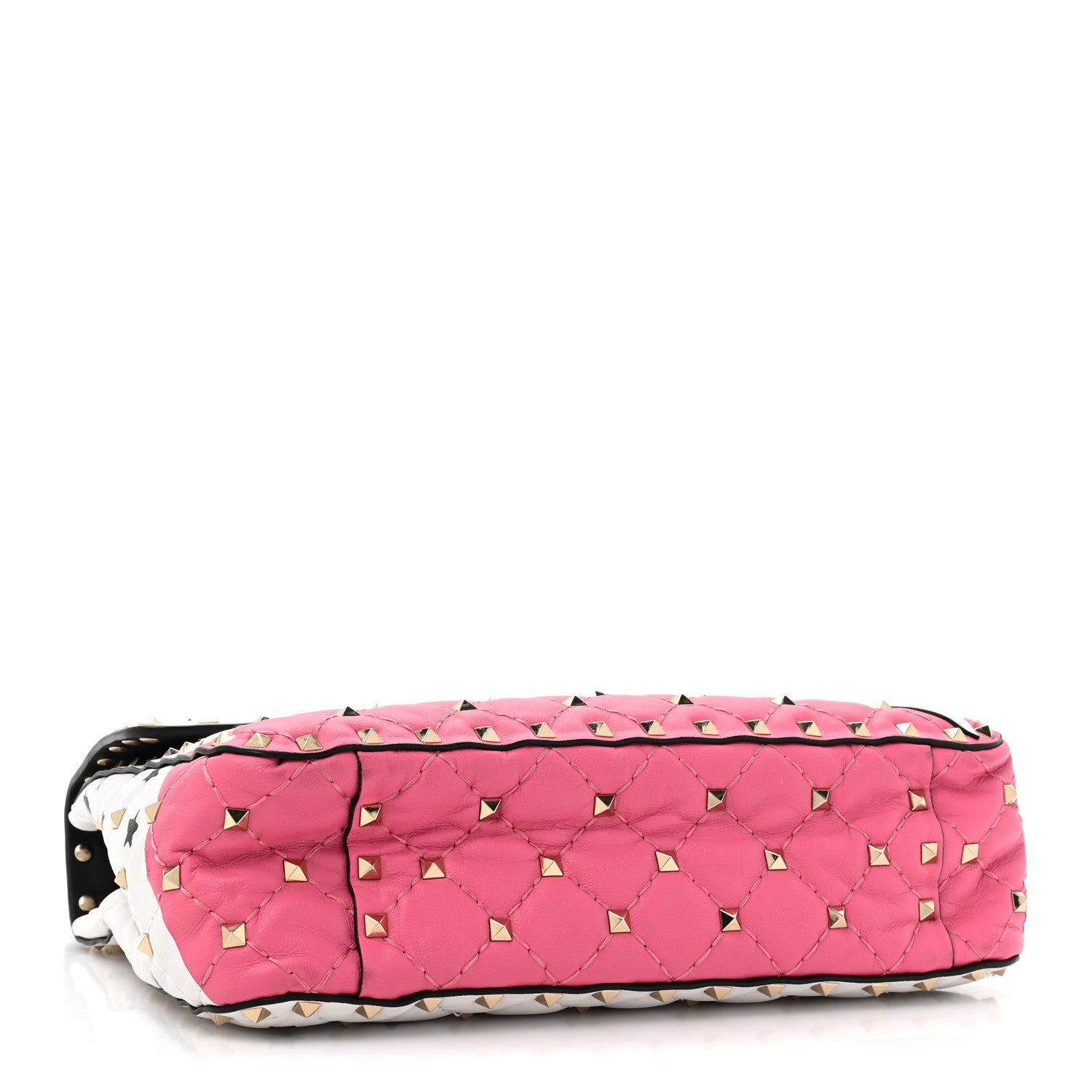 Valentino Garavani Lambskin Medium Star Rockstud Spike Shoulder Bag White Pink 4 of 13
