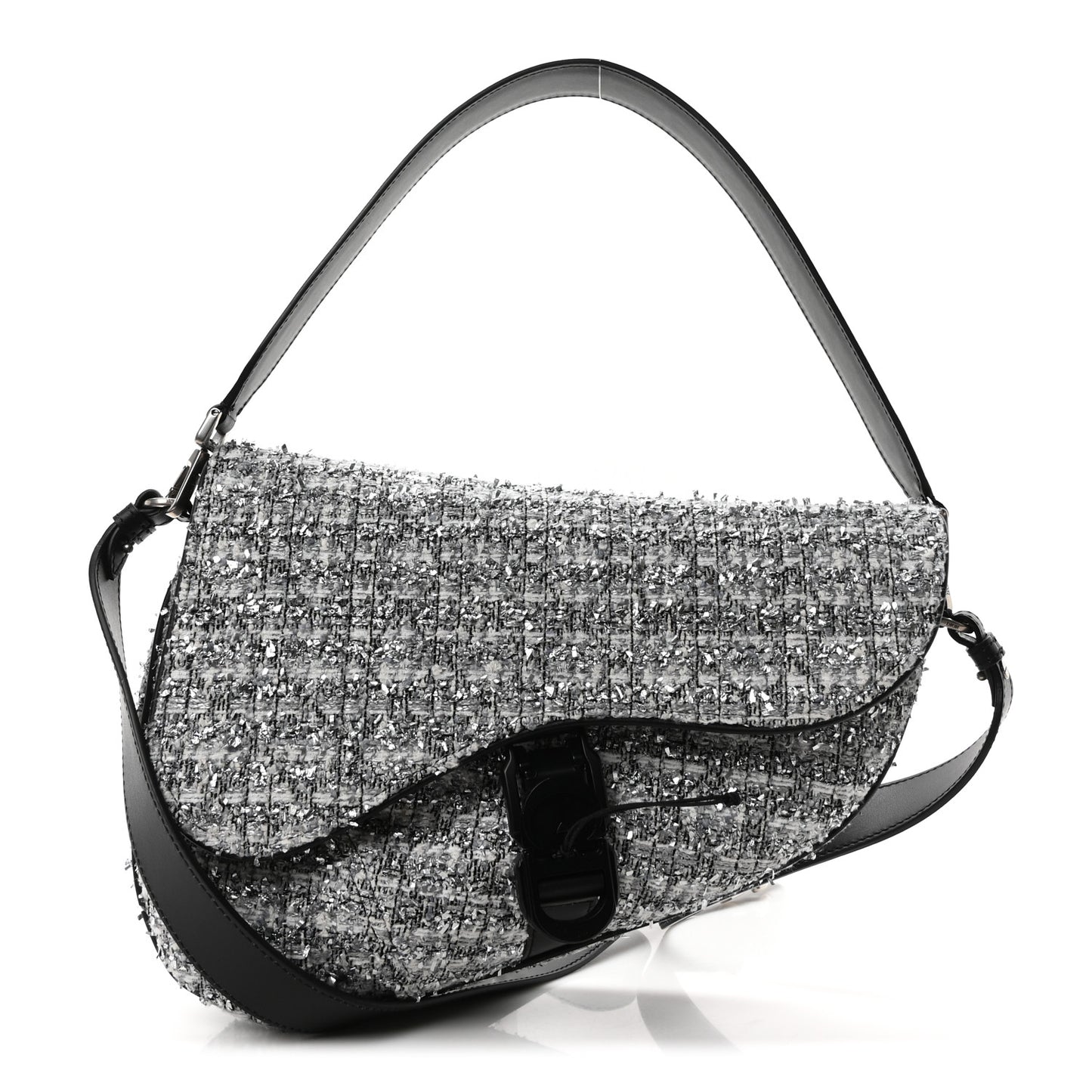 Tweed Saddle Bag Black Silver
