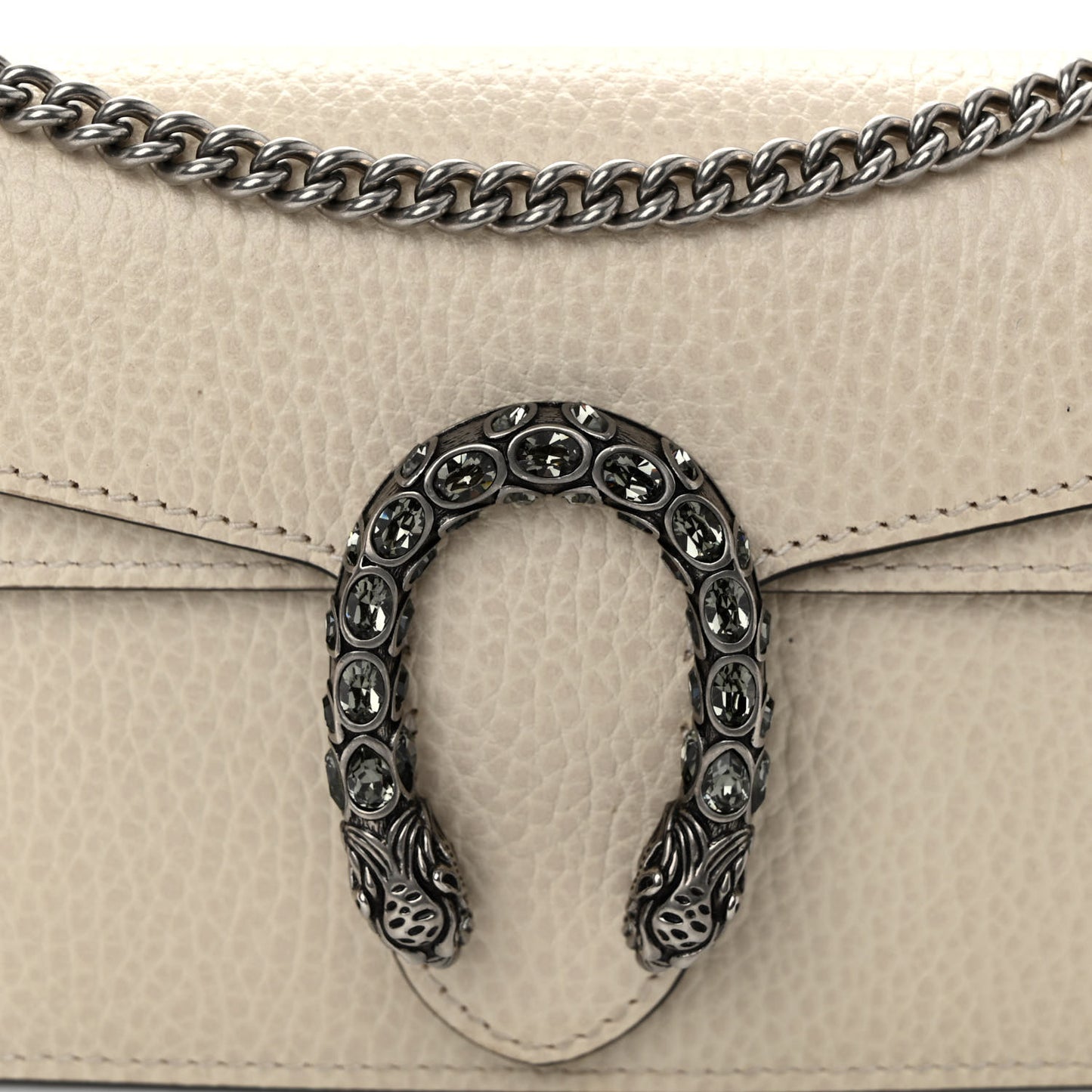 Dollar Calfskin Crystal Super Mini Dionysus Shoulder Bag Mystic White Black Diamond