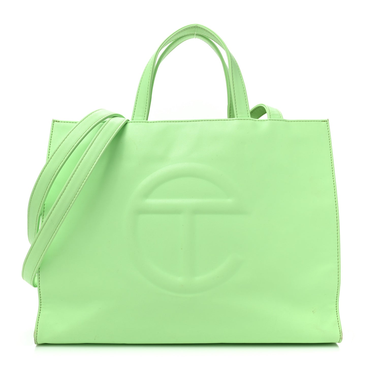 Vegan Leather Medium Shopping Bag Double Mint