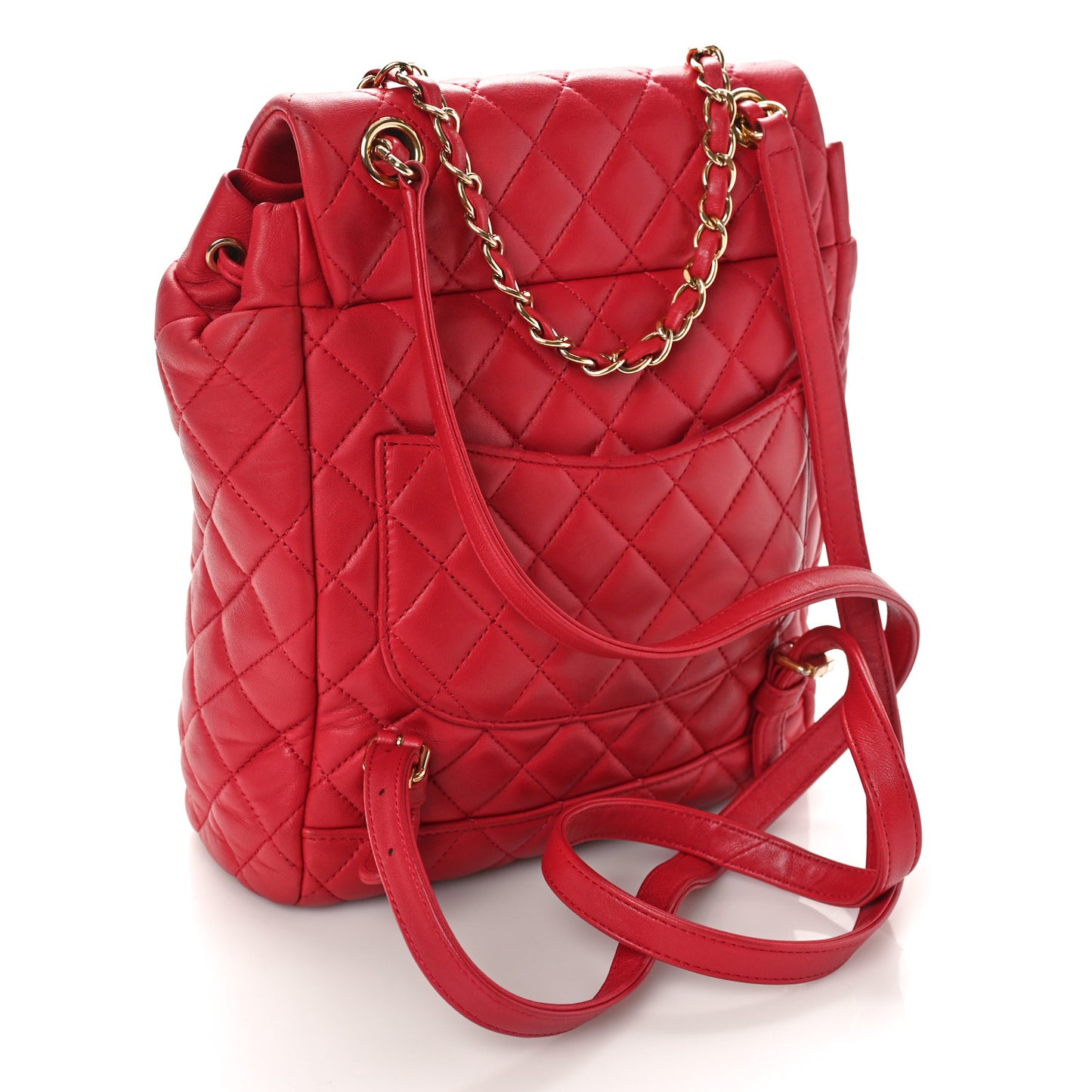 Lambskin Quilted Small Urban Spirit Backpack Red