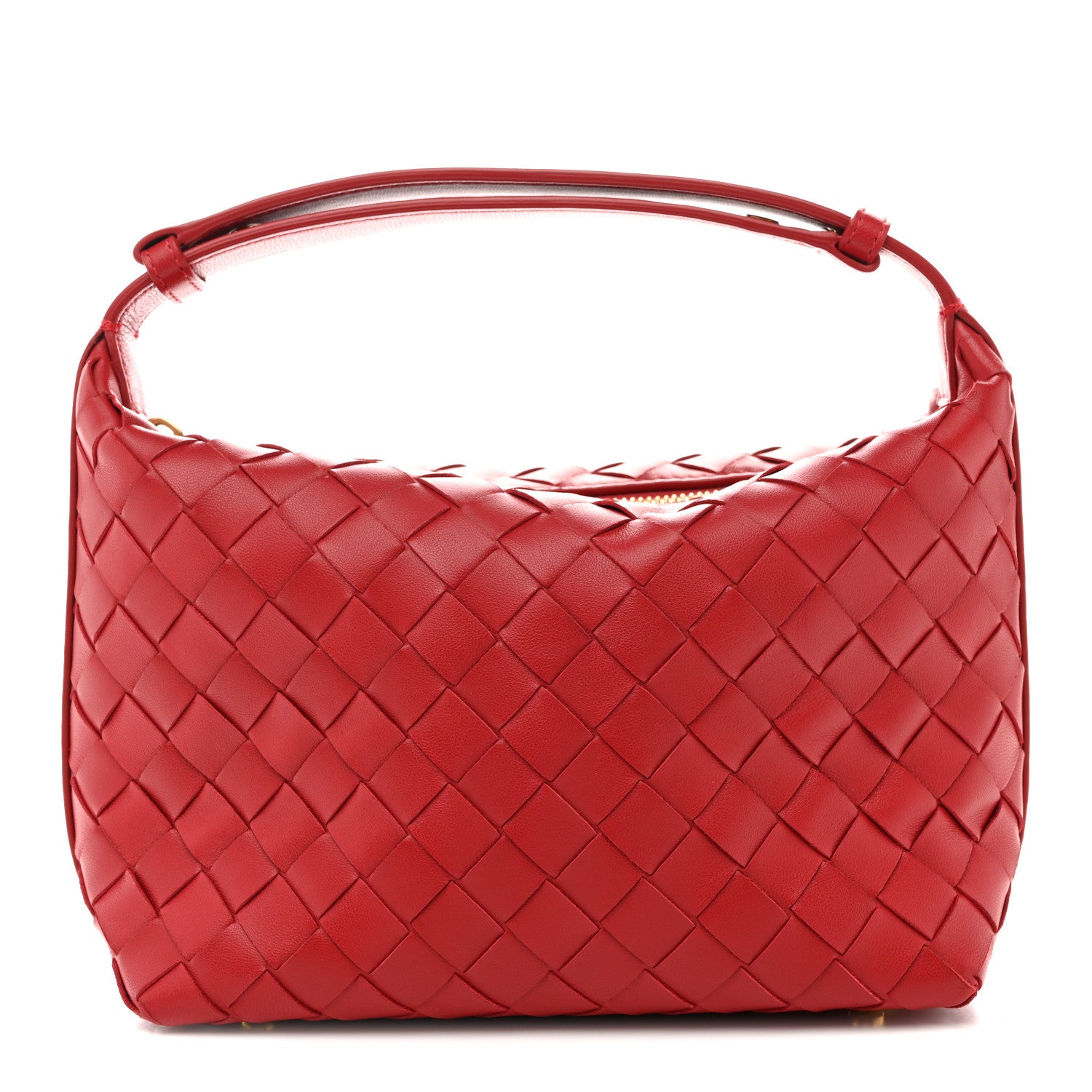 Bottega Veneta Calfskin Nappa Intrecciato Mini Wallace Apple Candy