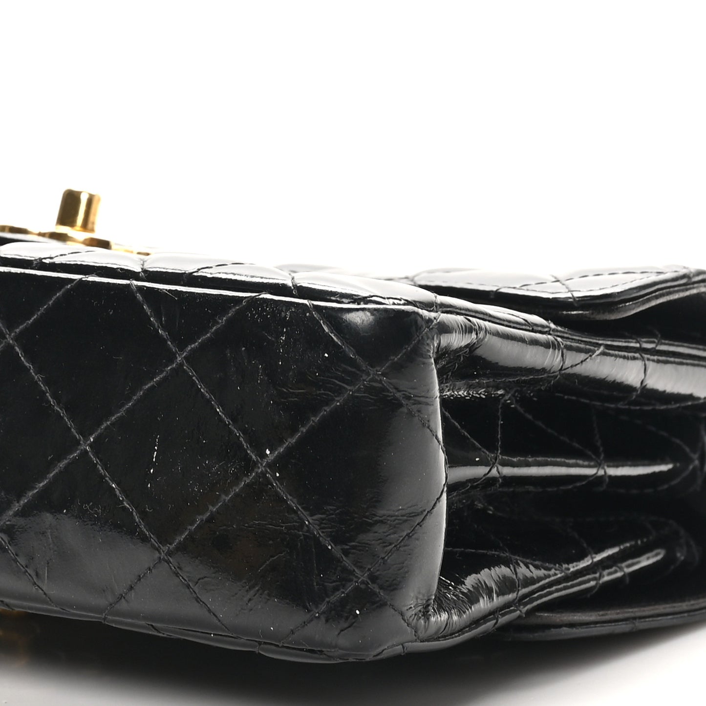 Patent Quilted Small Double Sided Flap Black