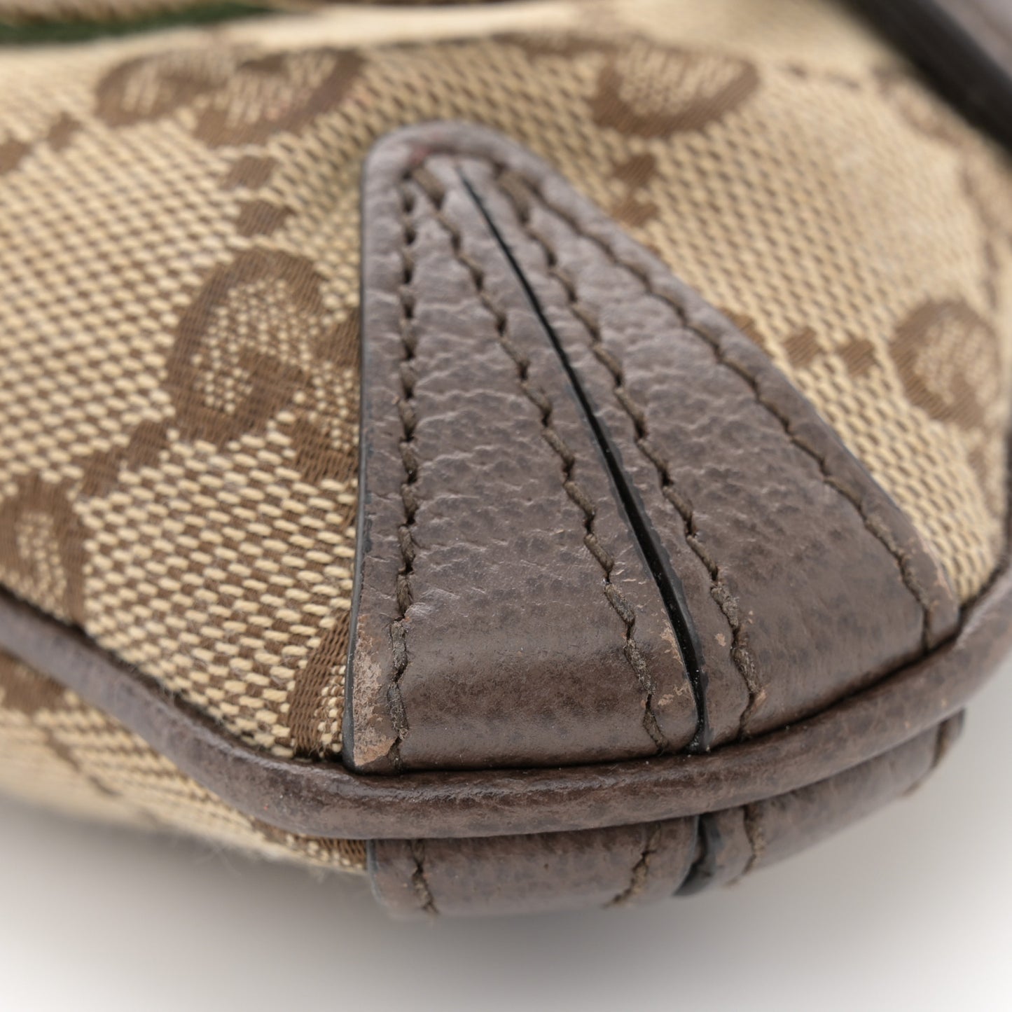 Monogram Textured Dollar Calfskin Heavy Grosgrain Web Small Maxi Horsebit Chain Shoulder Bag Beige Ebony New Acero