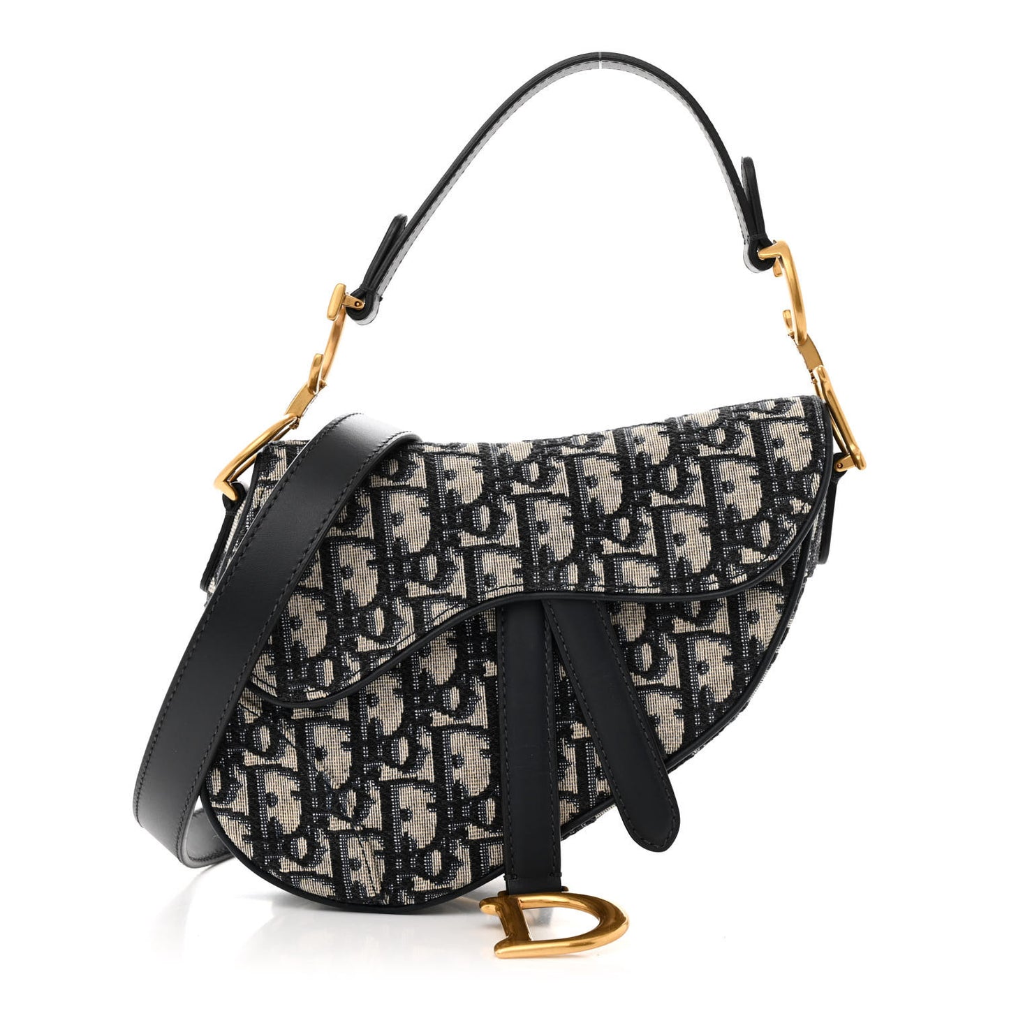 Oblique Mini Saddle Bag With Strap Blue