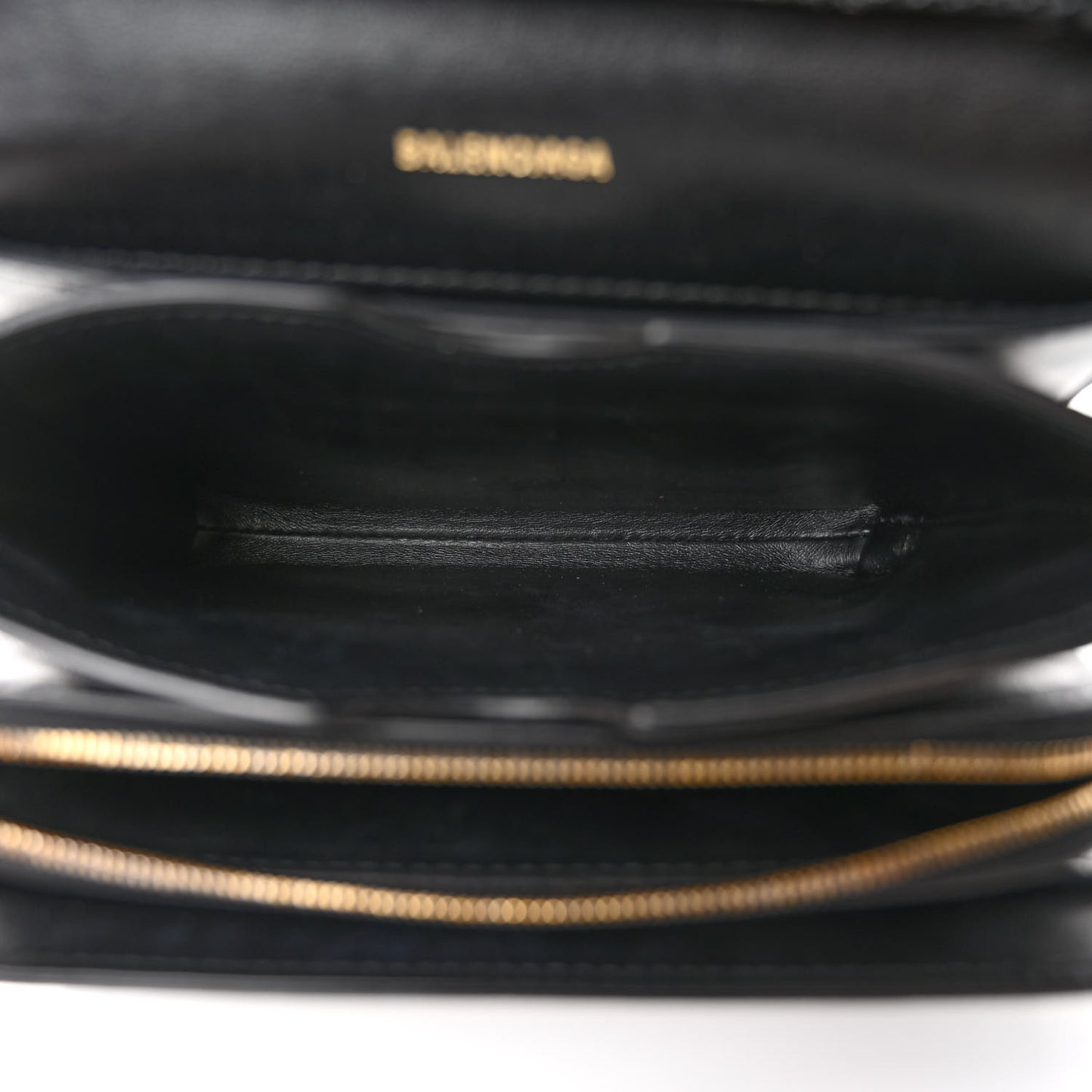 Patent Calfskin Lizard Embossed Small B Crossbody Bag Black