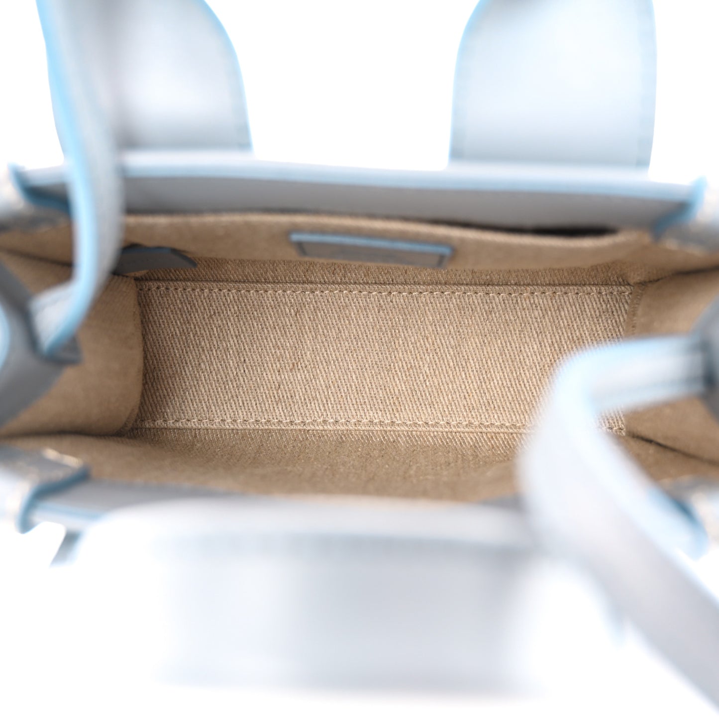 Calfskin Mini Woody Ribbon Tote Storm Blue