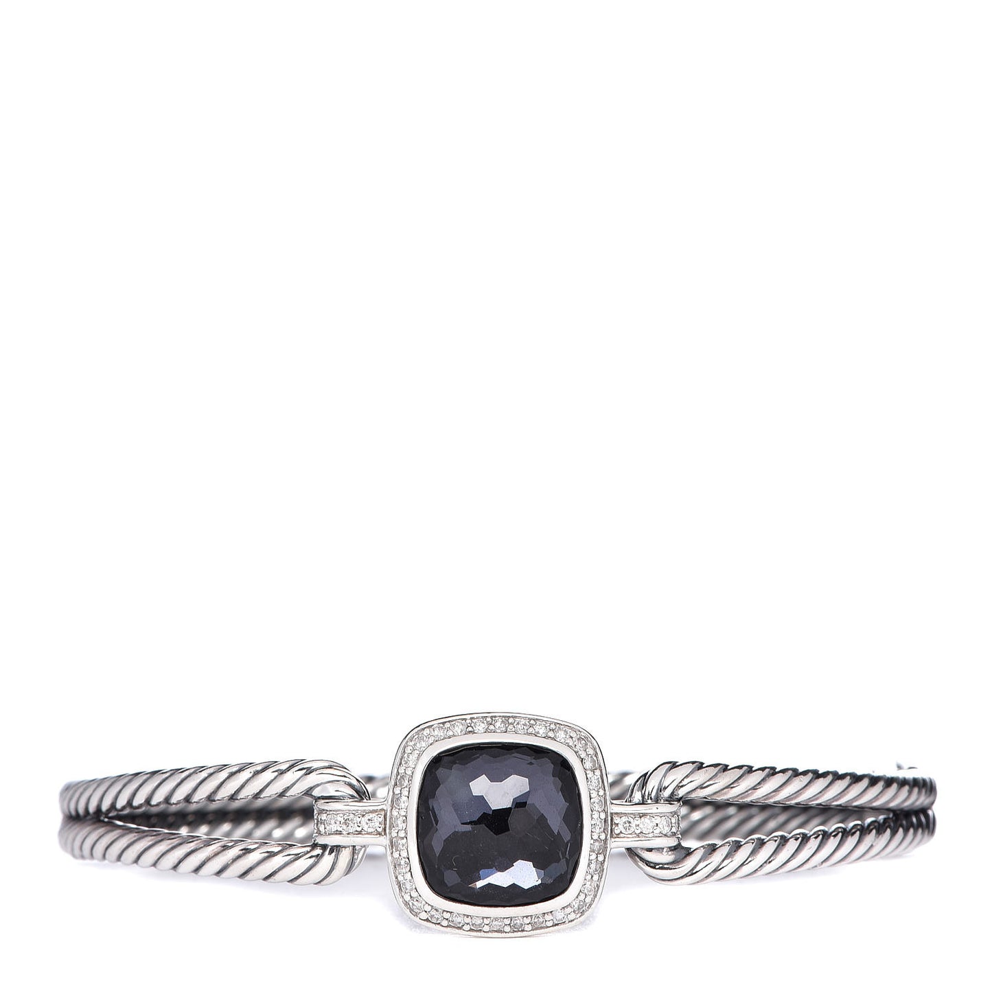 Sterling Silver Diamond Black Orchid Albion Cable Bracelet
