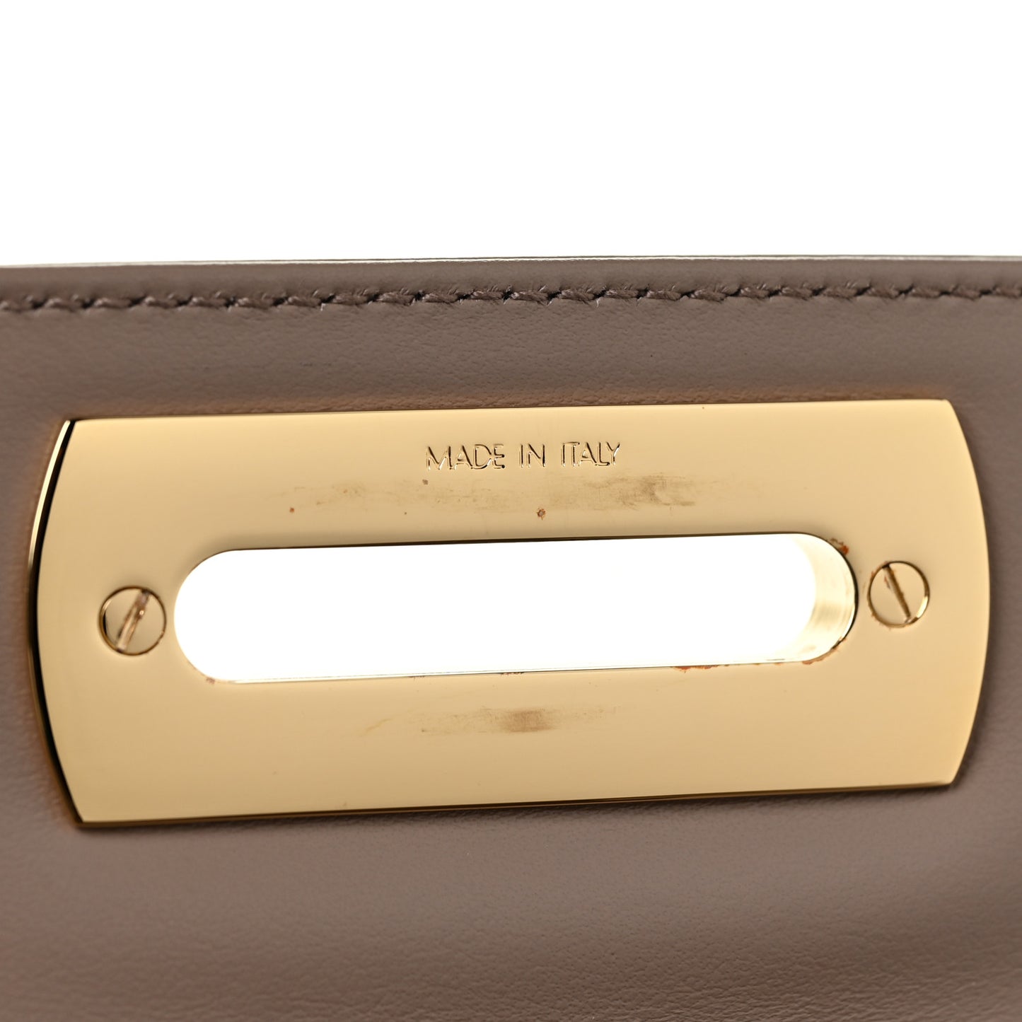 Brushed Off Calfskin Small Iconic Top Handle Bag Grey