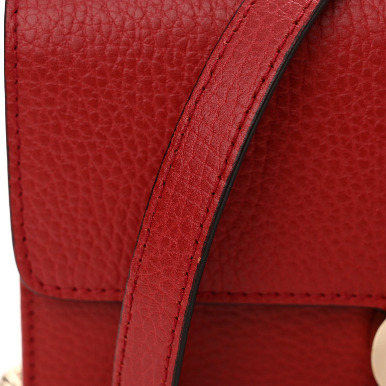 Gucci Dollar Calfskin Interlocking G Chain Wallet Red 11 of 12