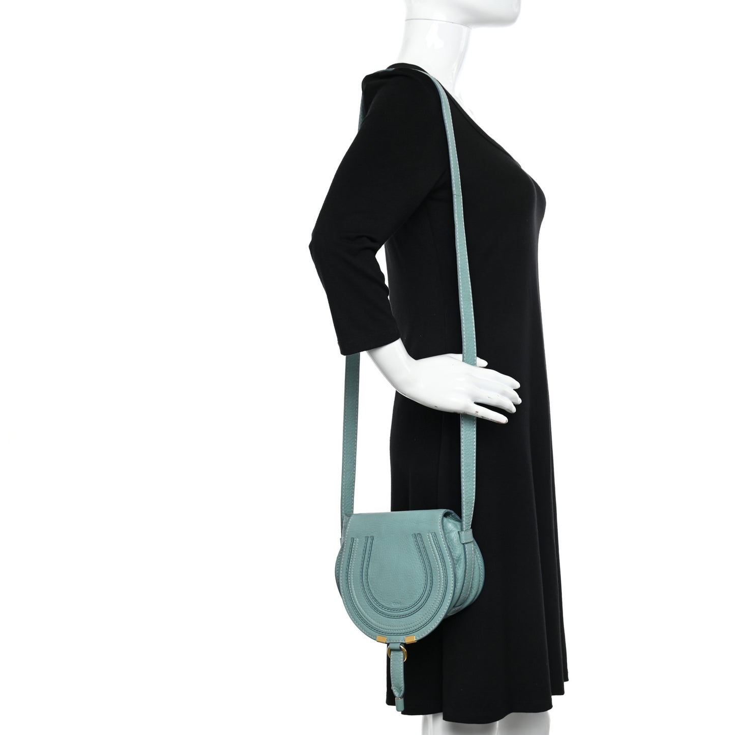 Calfskin Mini Marcie Round Crossbody Bag Fresh Mint