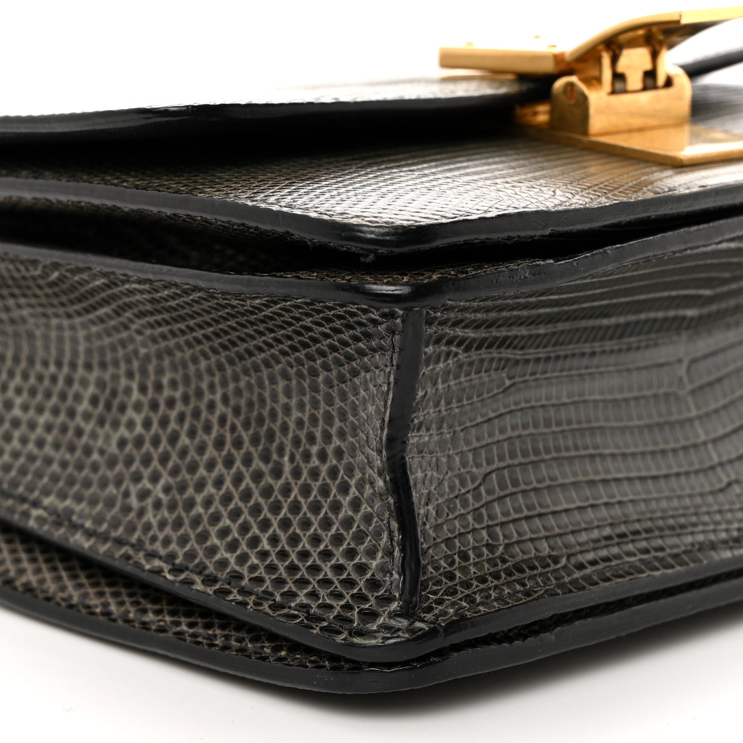 Lizard Small Classic Box Flap Bag Green