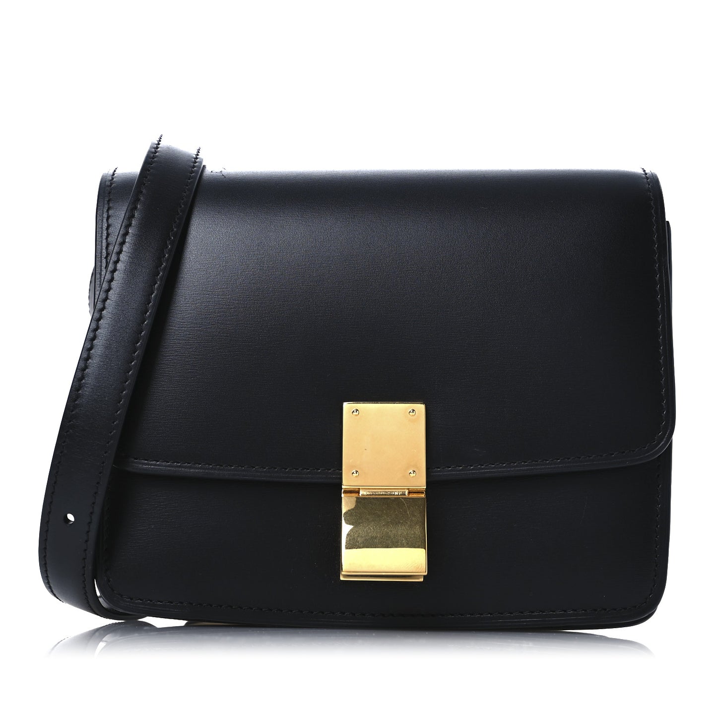 Box Calfskin Small Classic Box Flap Bag Black