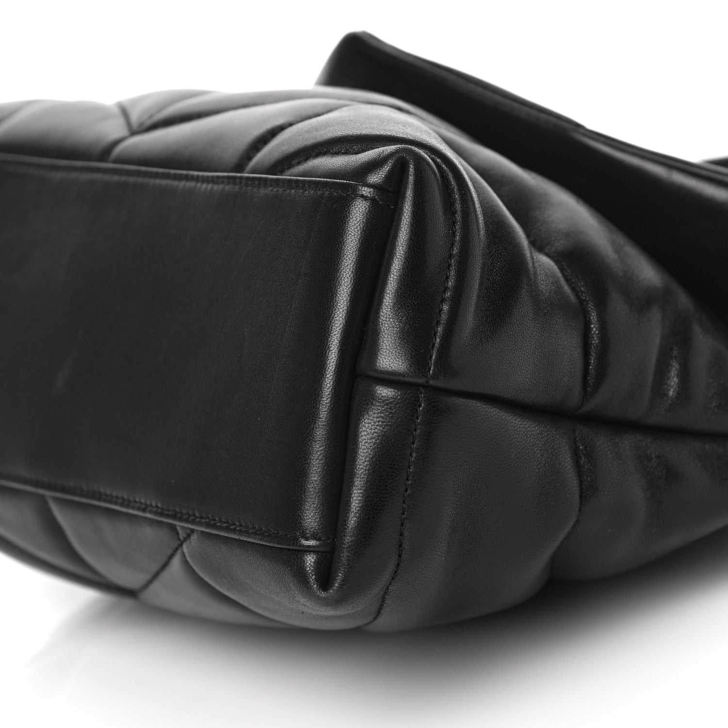 Saint Laurent Lambskin Quilted Small Loulou Puffer Monogram Chain Satchel Black 10 of 13