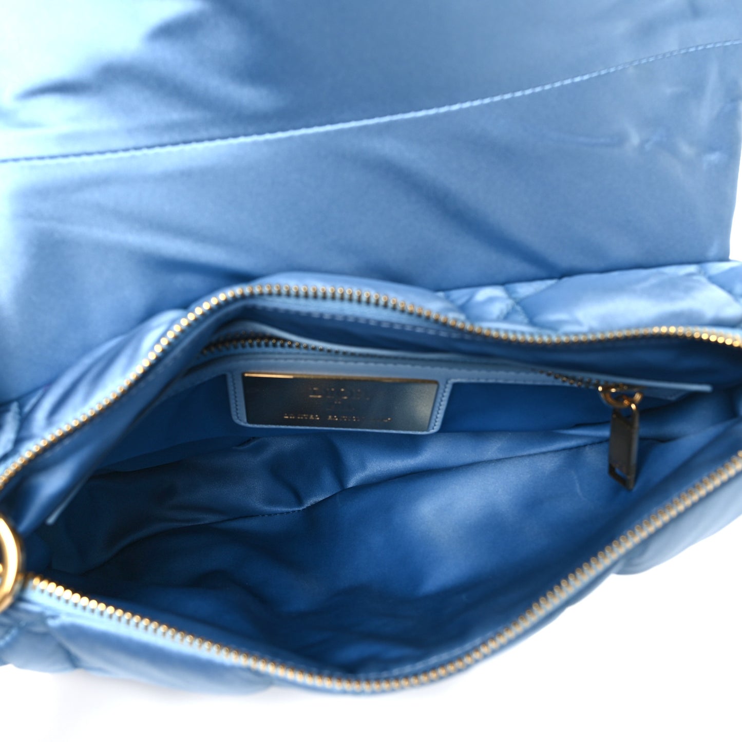 X ERL Satin Cannage Micro Venice Saddle Bag Blue