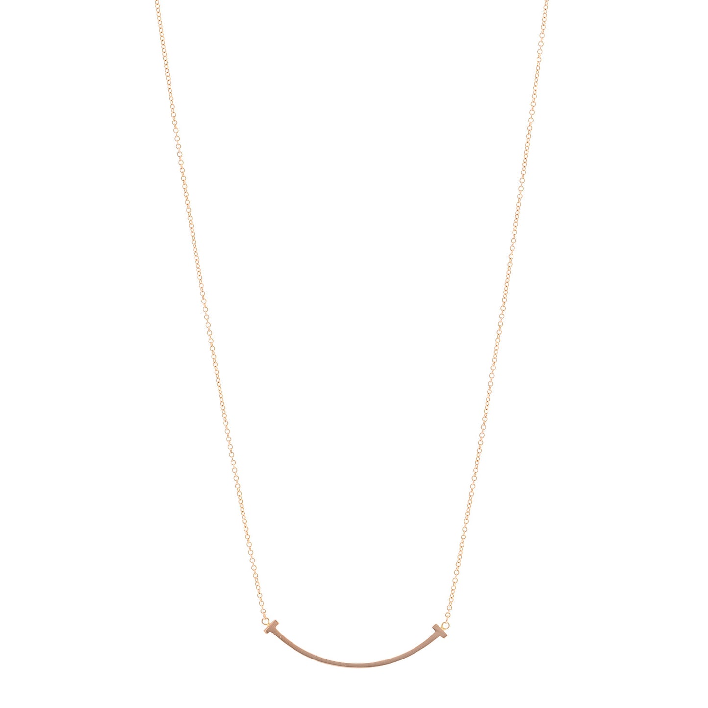 18K Rose Gold Small T Smile Pendant Necklace