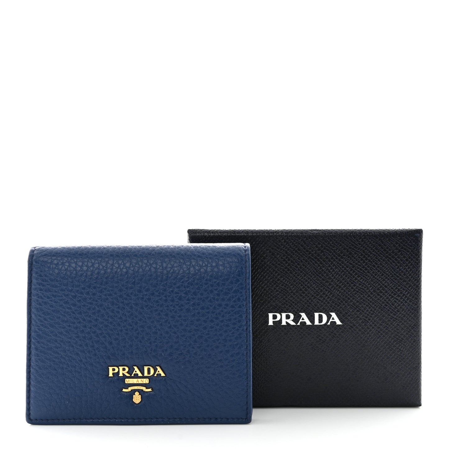 Vitello Daino Small Bi-Fold Wallet Bluette