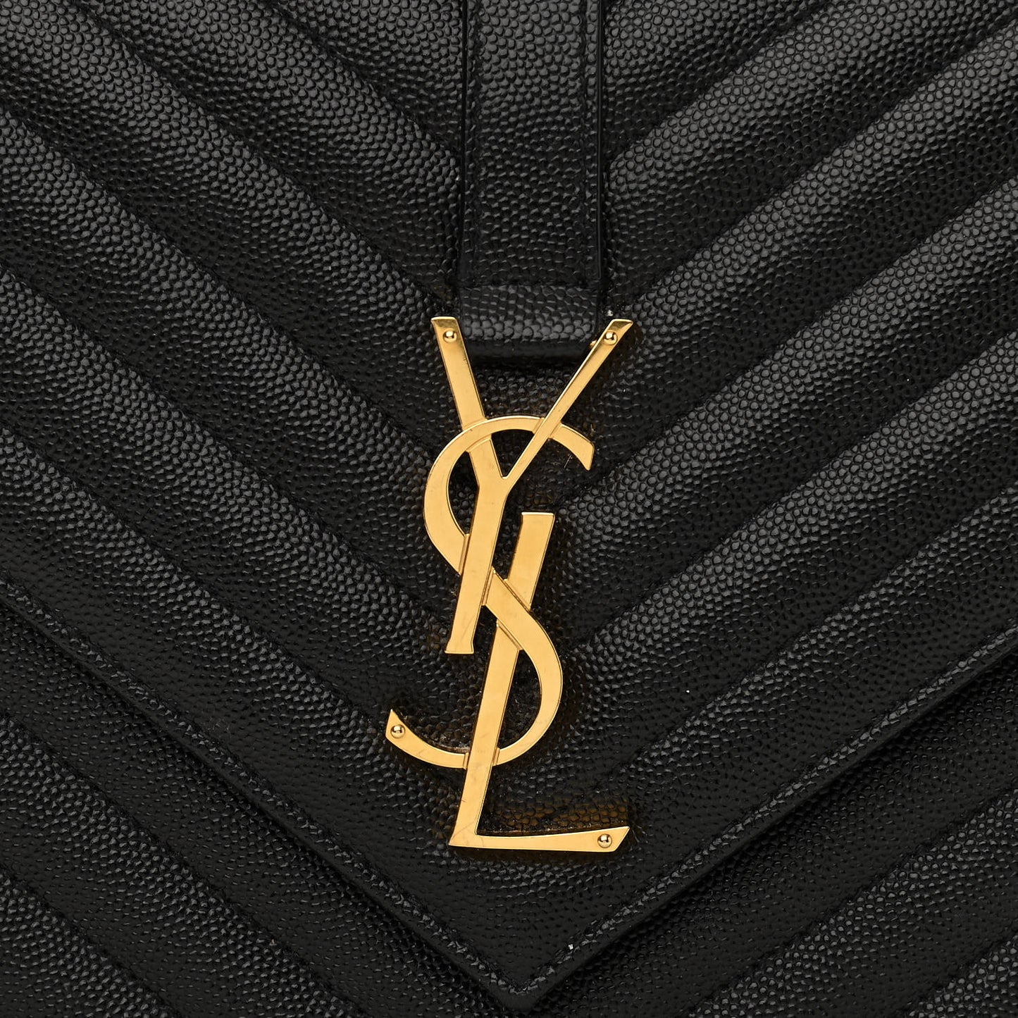 Grain De Poudre Matelasse Chevron Large Monogram Satchel Black