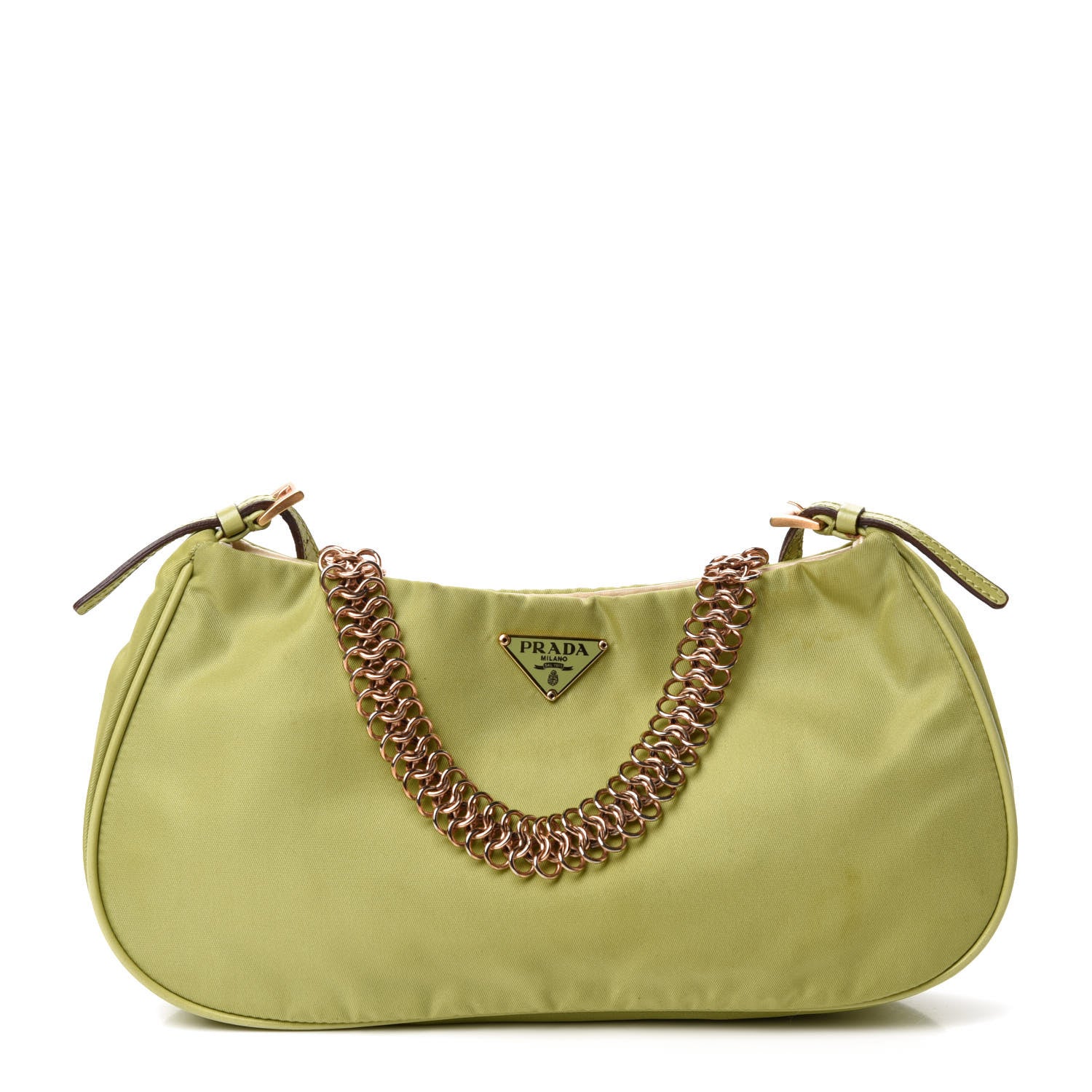 Prada Tessuto Nylon Chain Shoulder Bag Green 696042 – FASHIONPHILE