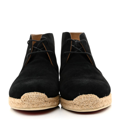 Veau Velours Mens Neocadaques Flat Lace Up Espadrilles 42 Black