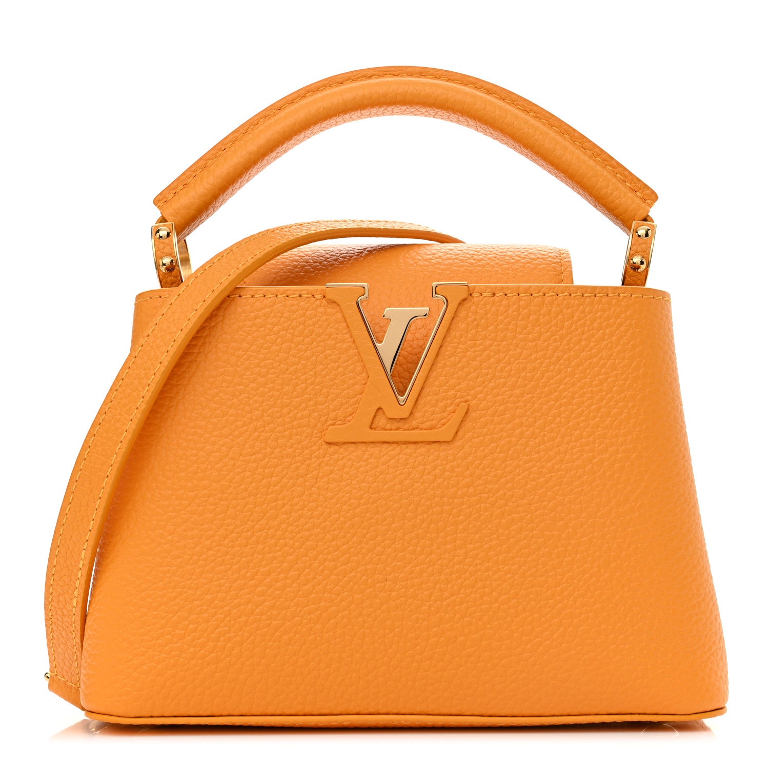 Louis Vuitton Taurillon Mini Capucines Sunbeam Yellow 1 of 10