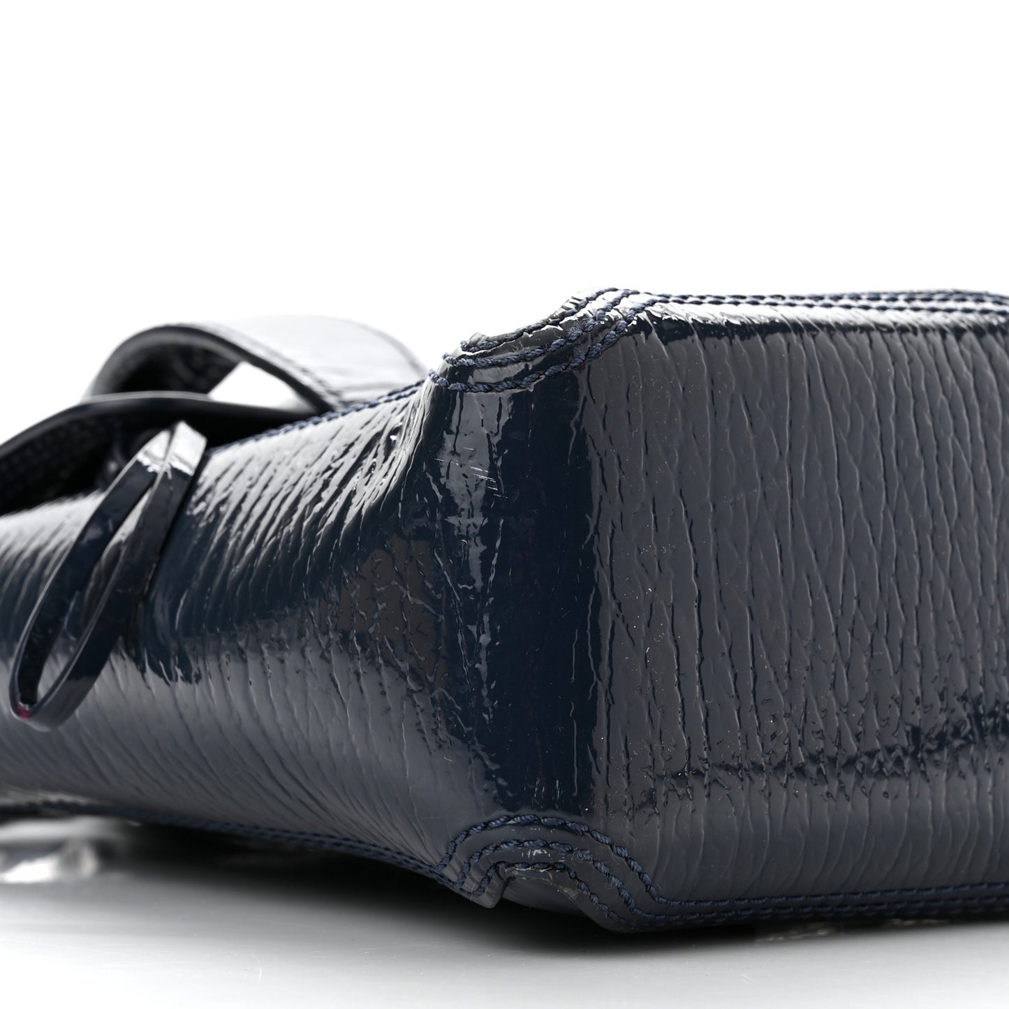 Textured Patent Mini Pashli Satchel Navy