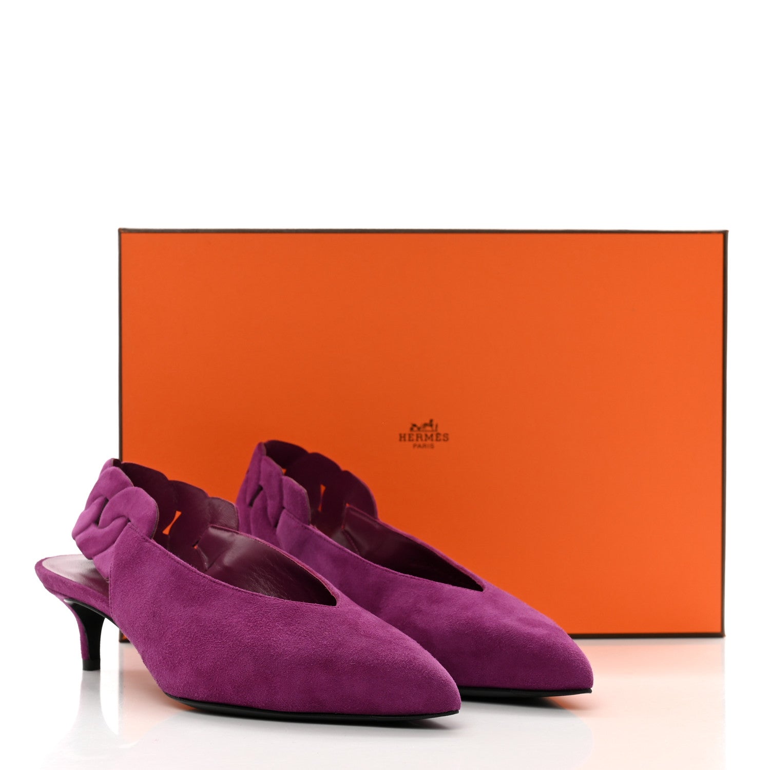 Hermes Suede Goatskin Gabriela 40 Pumps 36 Violet Heliotrope 9 of 9
