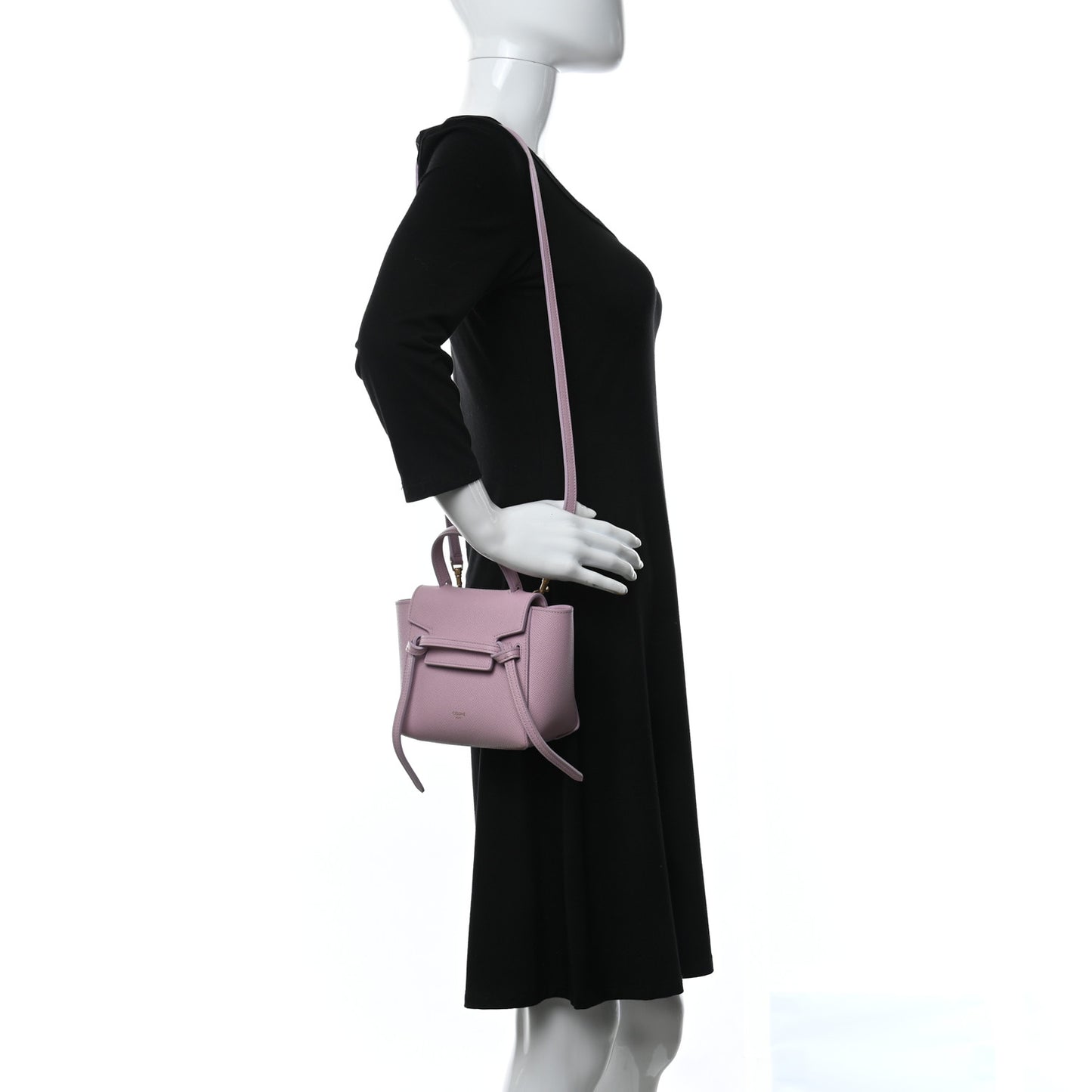 Grained Calfskin Pico Belt Bag Rose Quartz