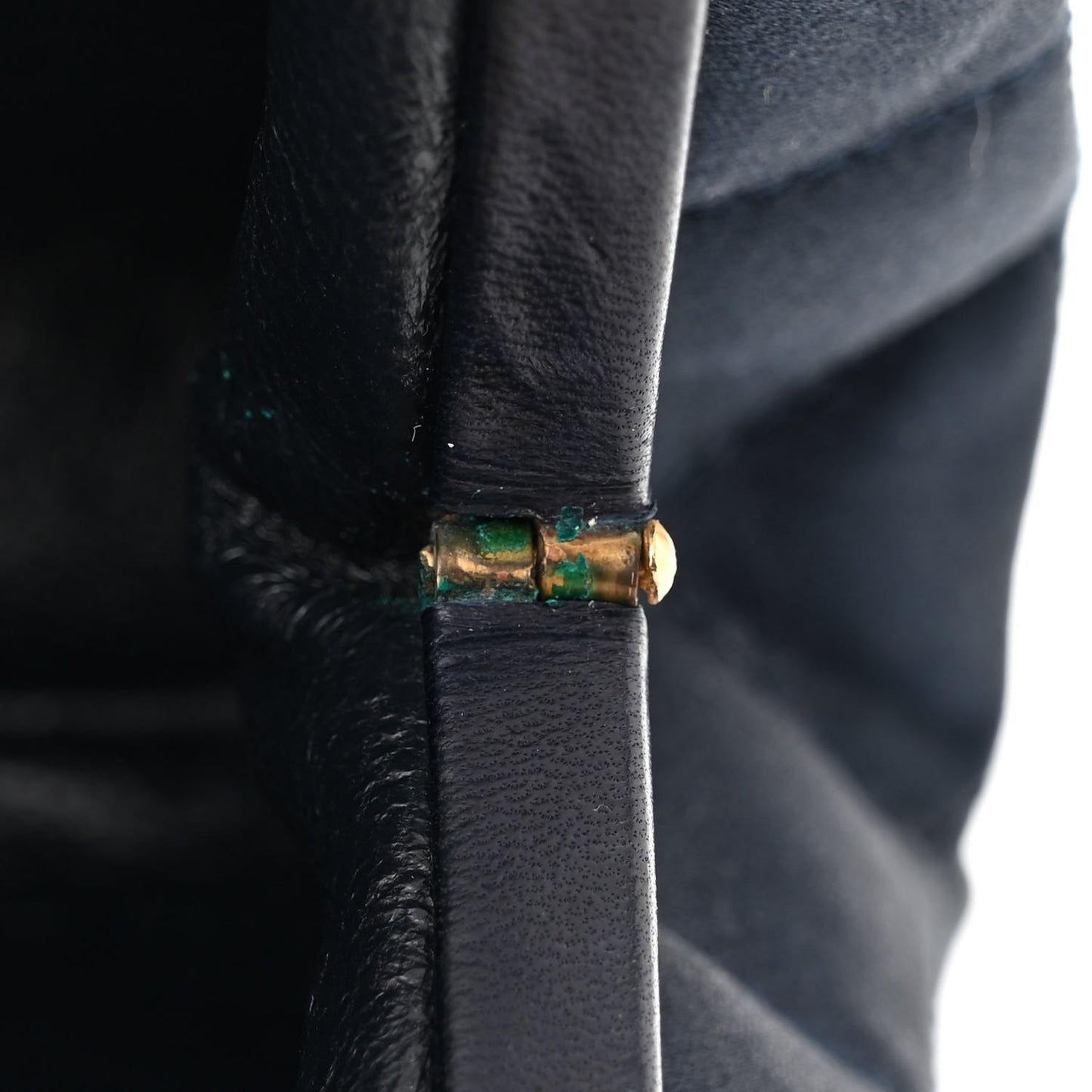 Satin Quilted CC Kisslock Clutch Blue