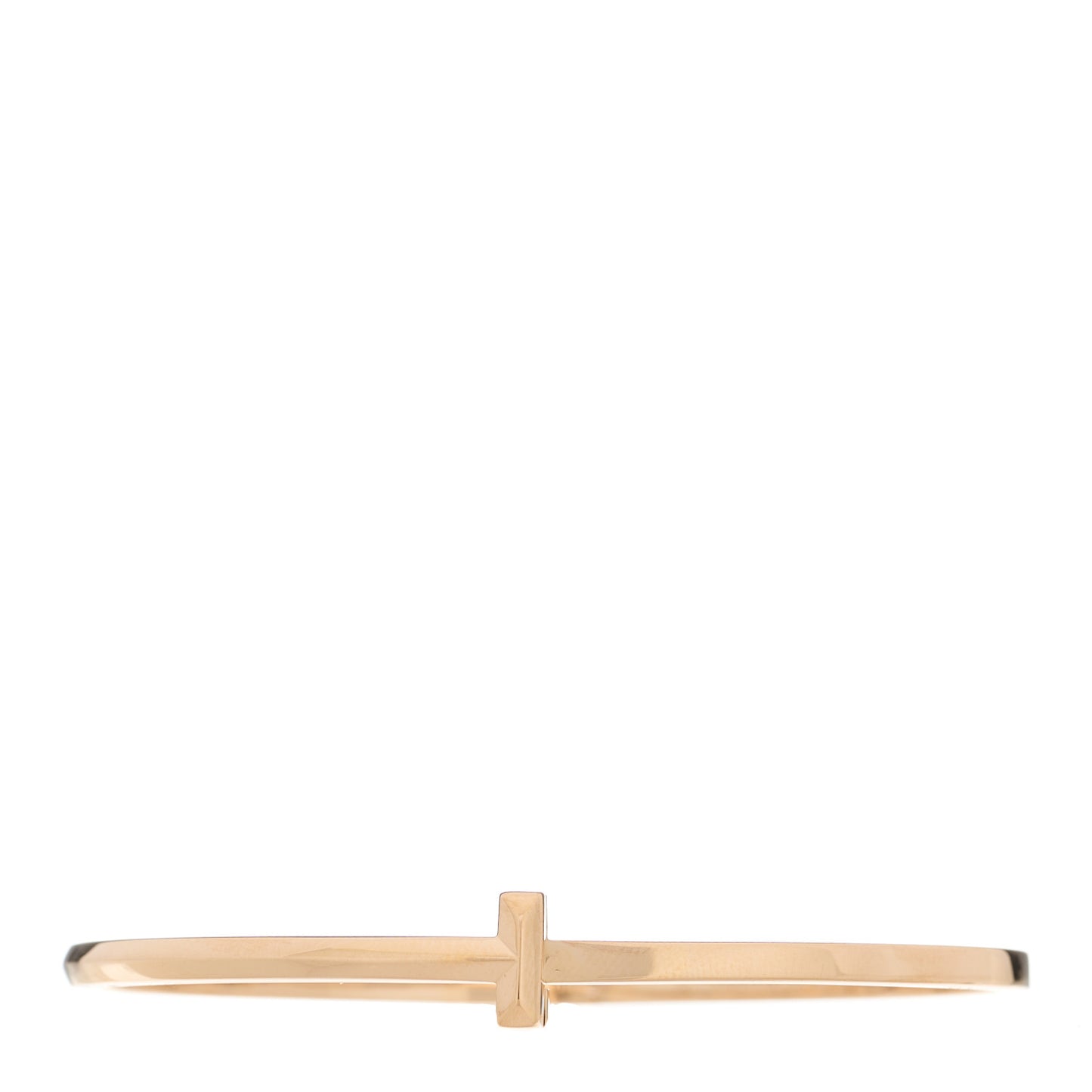 18K Rose Gold Narrow T T1 Hinged Bangle Bracelet
