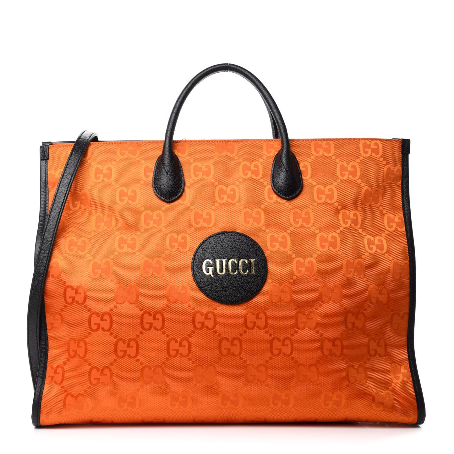 Econyl Nylon Monogram Large Off The Grid Tote Bag Carrot Orange Black
