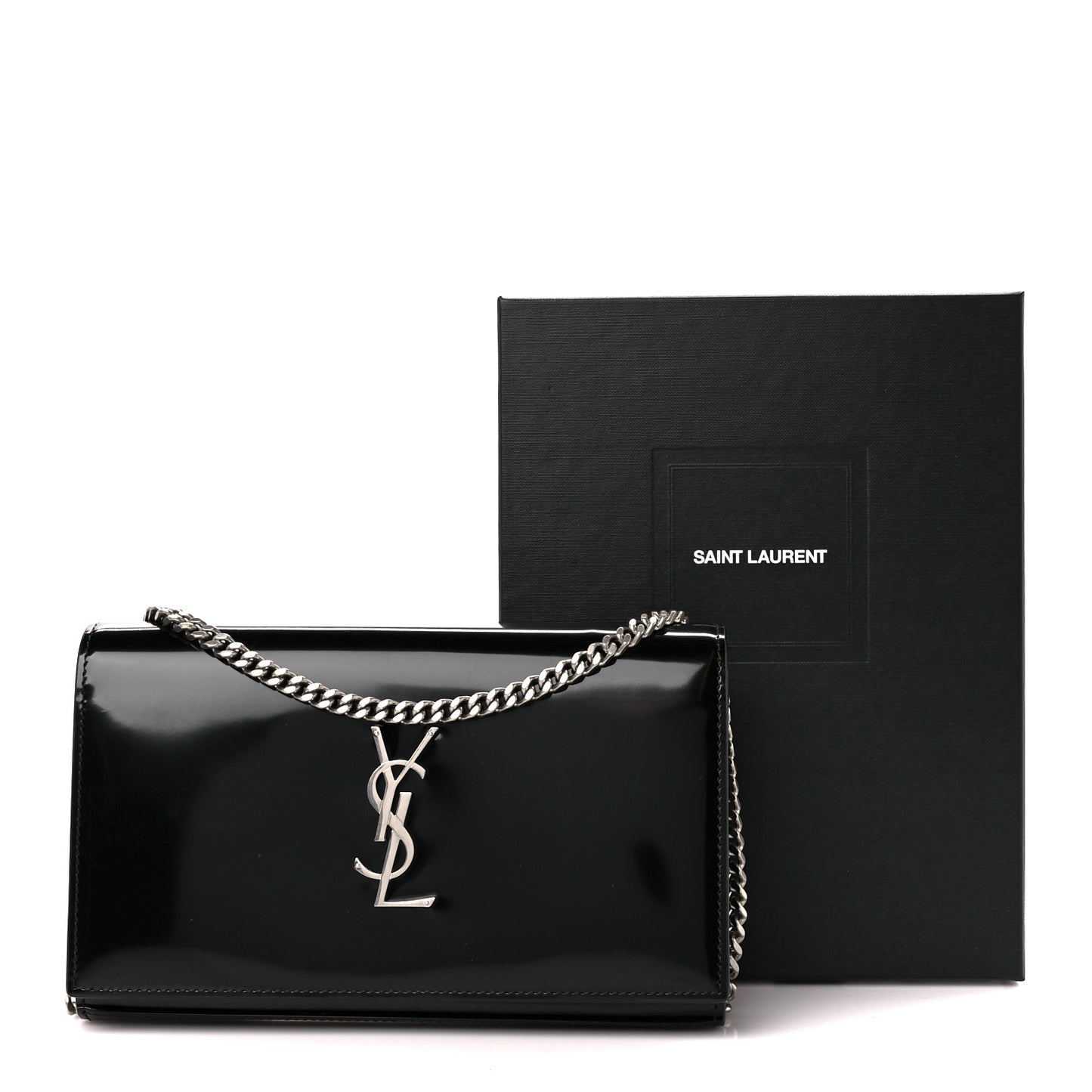 Glazed Calfskin Cassandre Wallet On Chain WOC Black