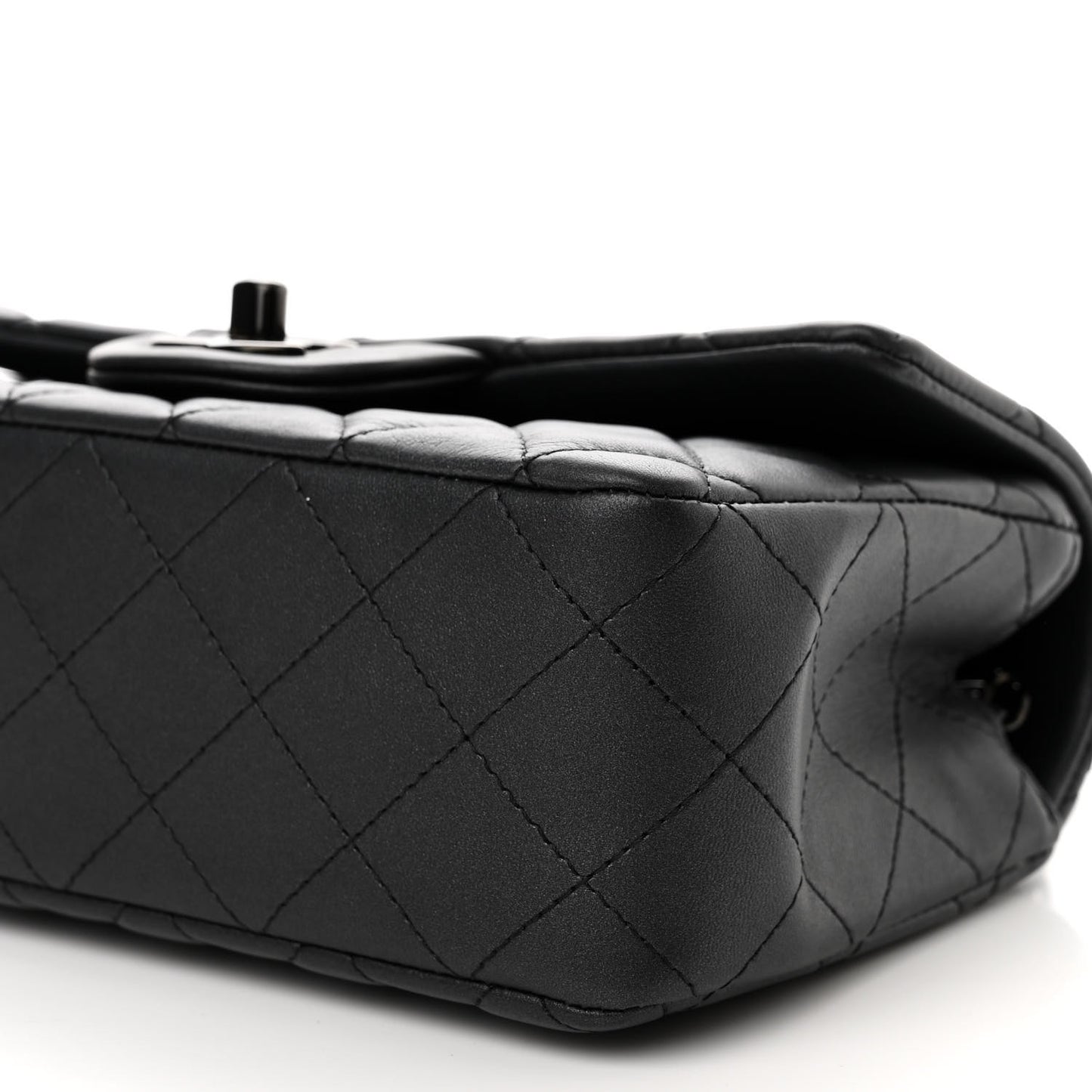 Lambskin Quilted Mini Rectangular Flap So Black