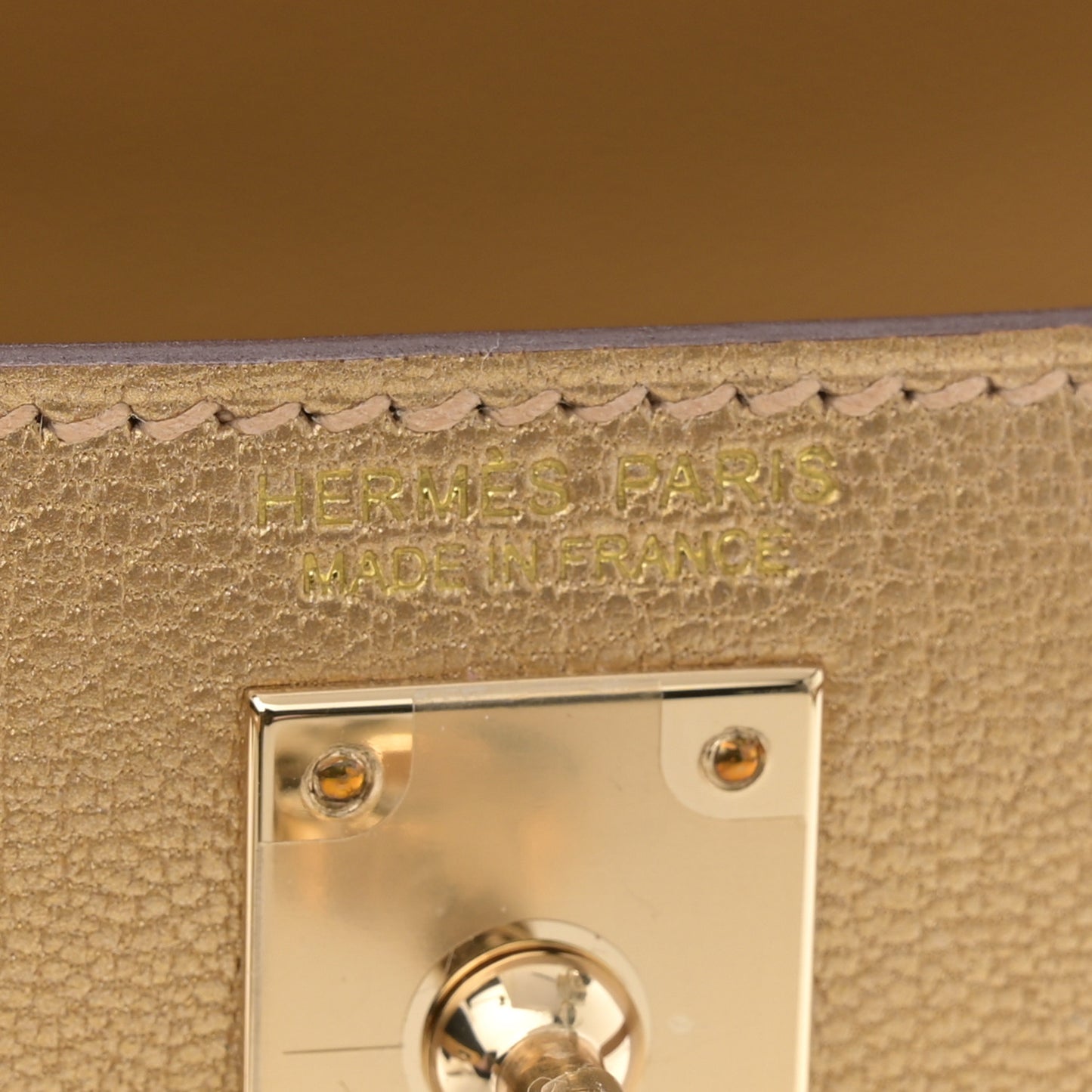 Metallic Chevre Chamkilight Mini Kelly Sellier 20 Dore