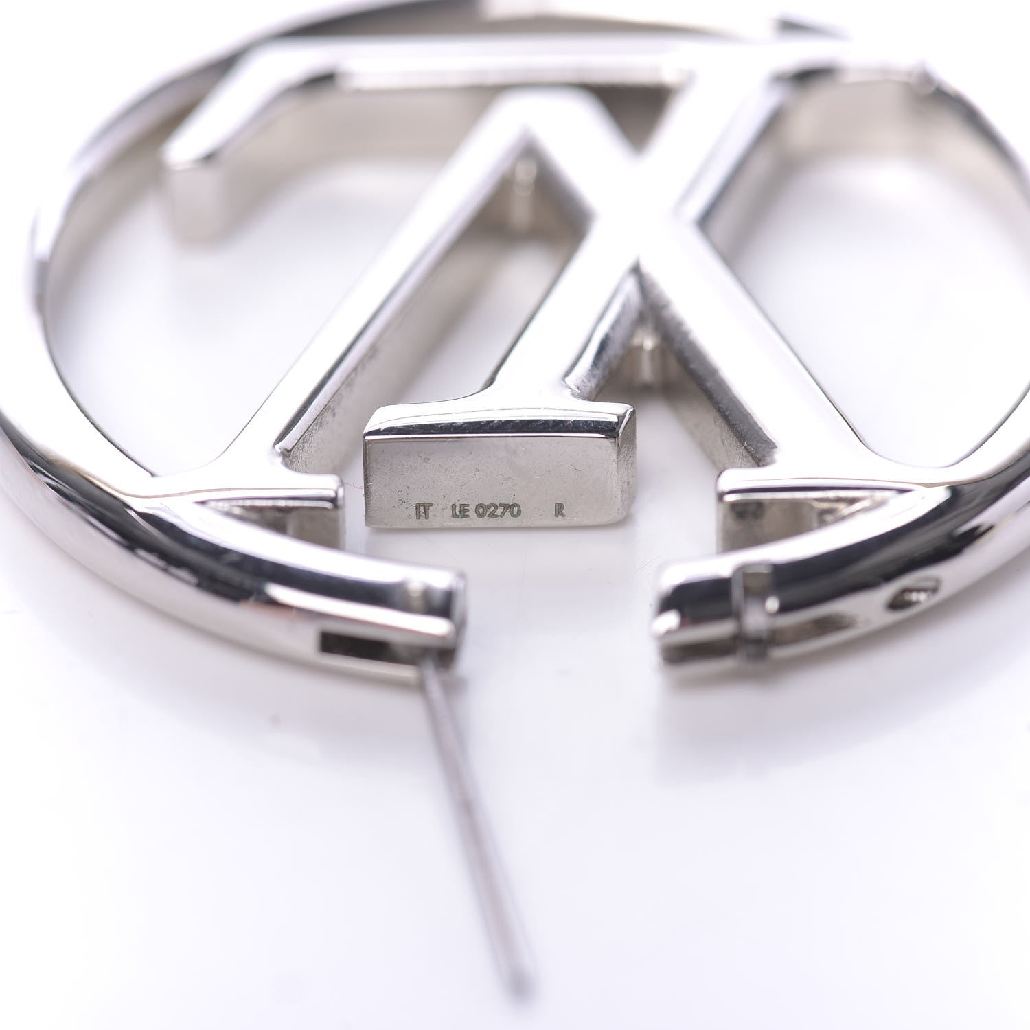 Louis Vuitton Palladium Louise Hoop Earrings Silver 5 of 6