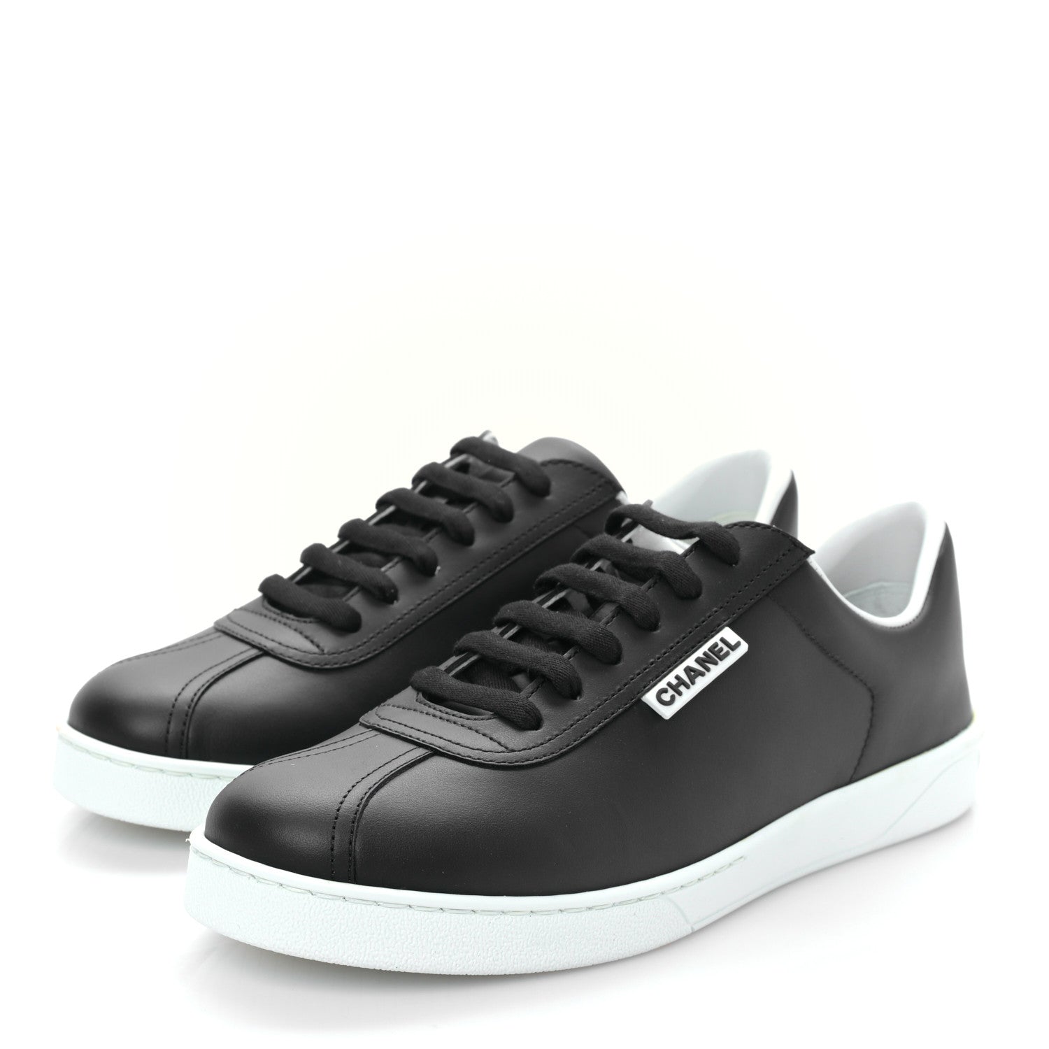 Chanel Calfskin CC Womens Sneakers 40 Black 3 of 8