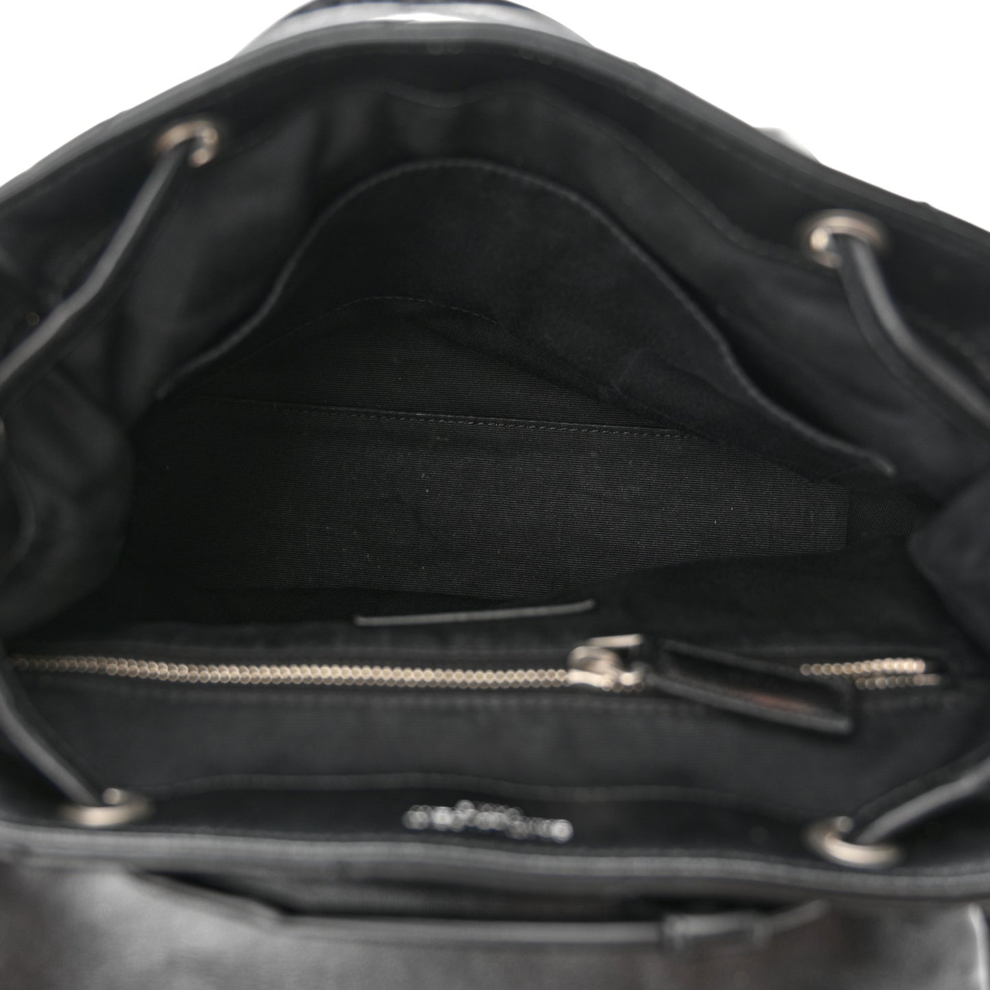SAINT LAURENT Calfskin Y Quilted Monogram Small Loulou Backpack Black