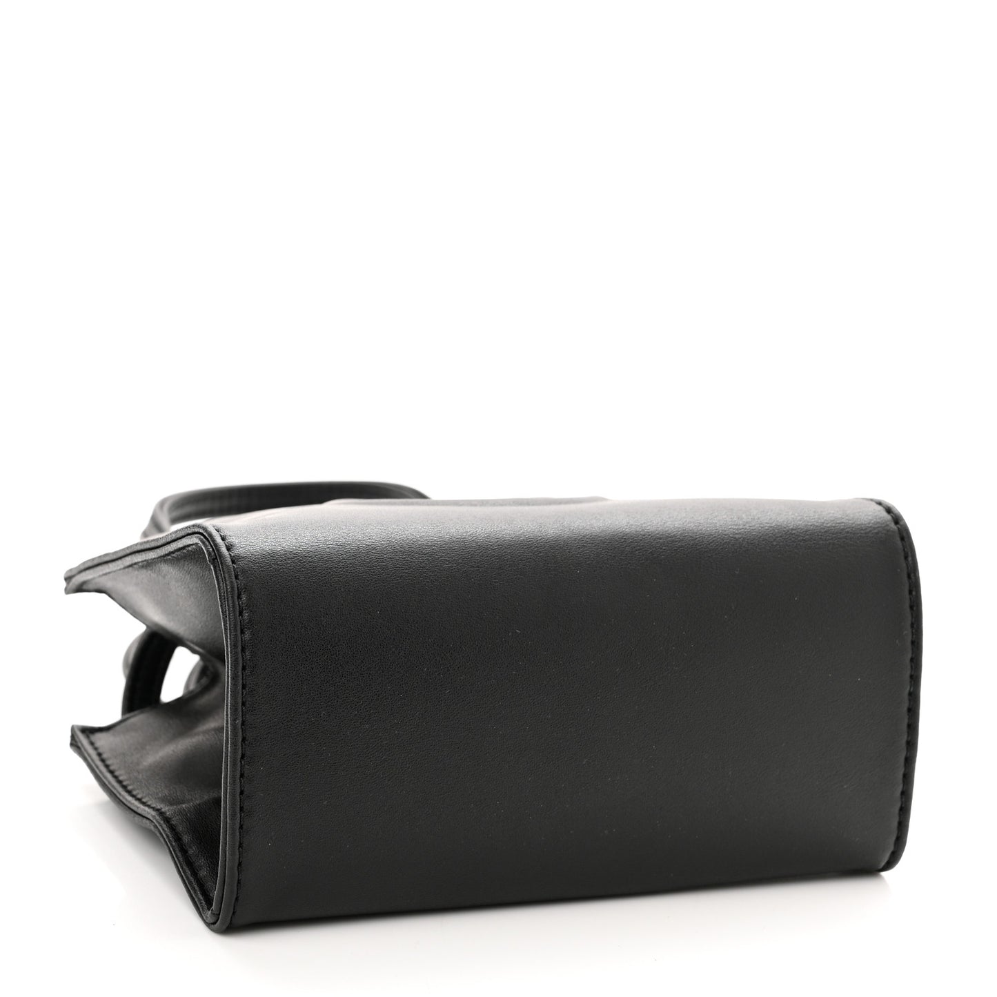 Vegan Leather Small Shopping Bag Black