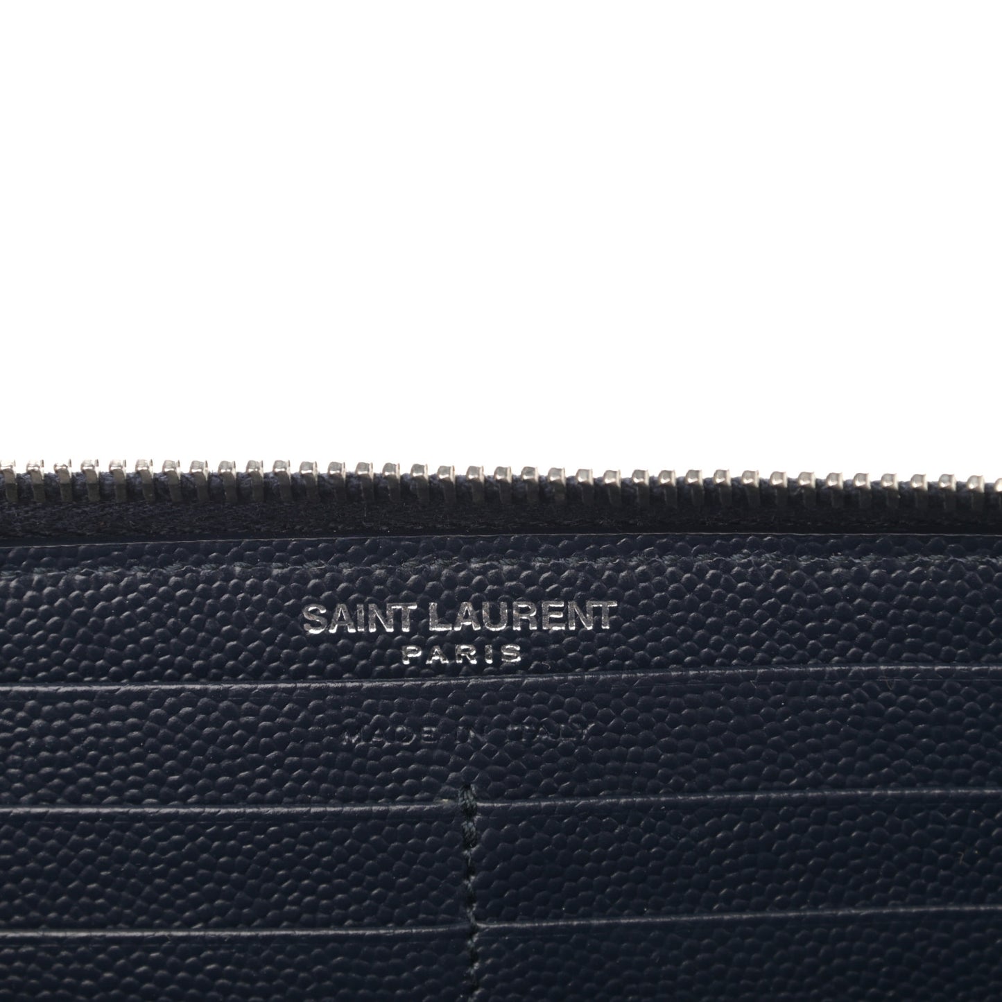 Grain De Poudre Matelasse Chevron Monogram Zip Around Wallet Deep Marine