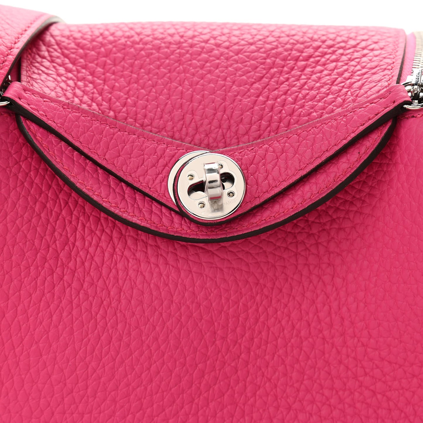 Taurillon Clemence Mini Lindy 20 Rose Shocking