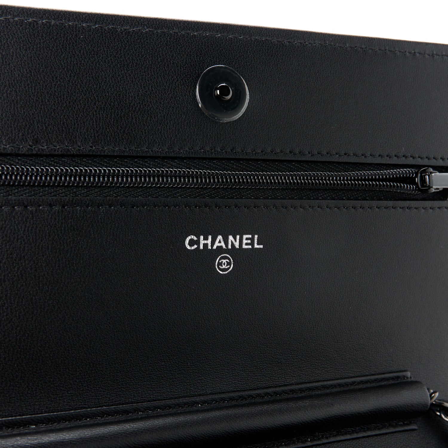 Chanel Lambskin Quilted Wallet On Chain WOC So Black 6 of 11