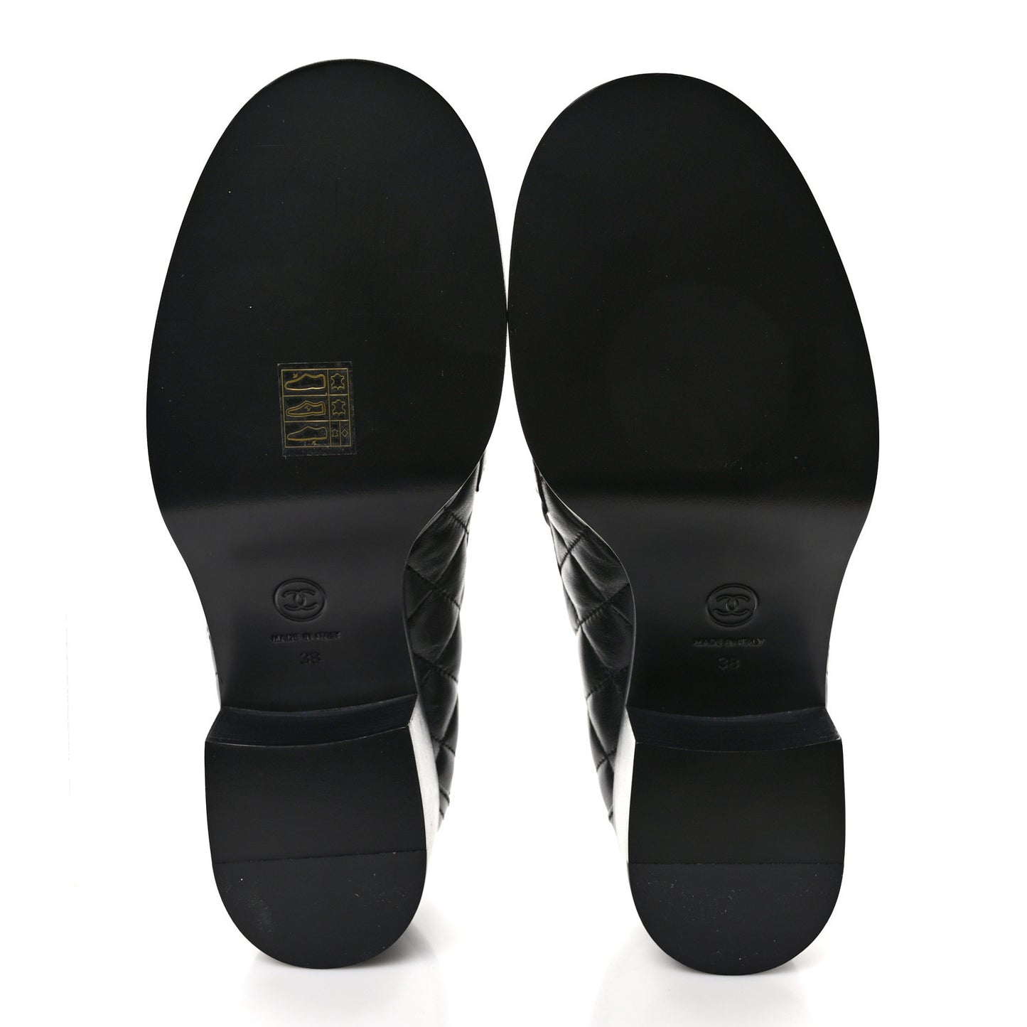 Lambskin Quilted CC Heart Loafers 38 Black