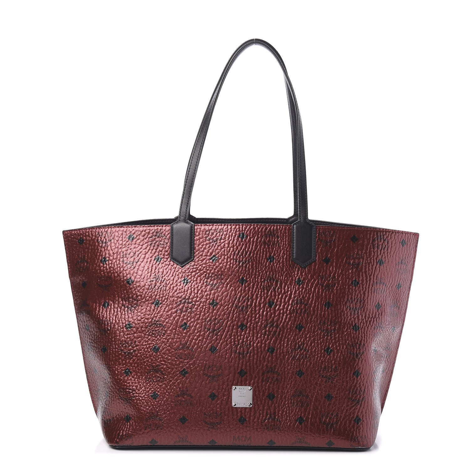 MCM Metallic Visetos Shopper Tote Scooter Red 1 of 8