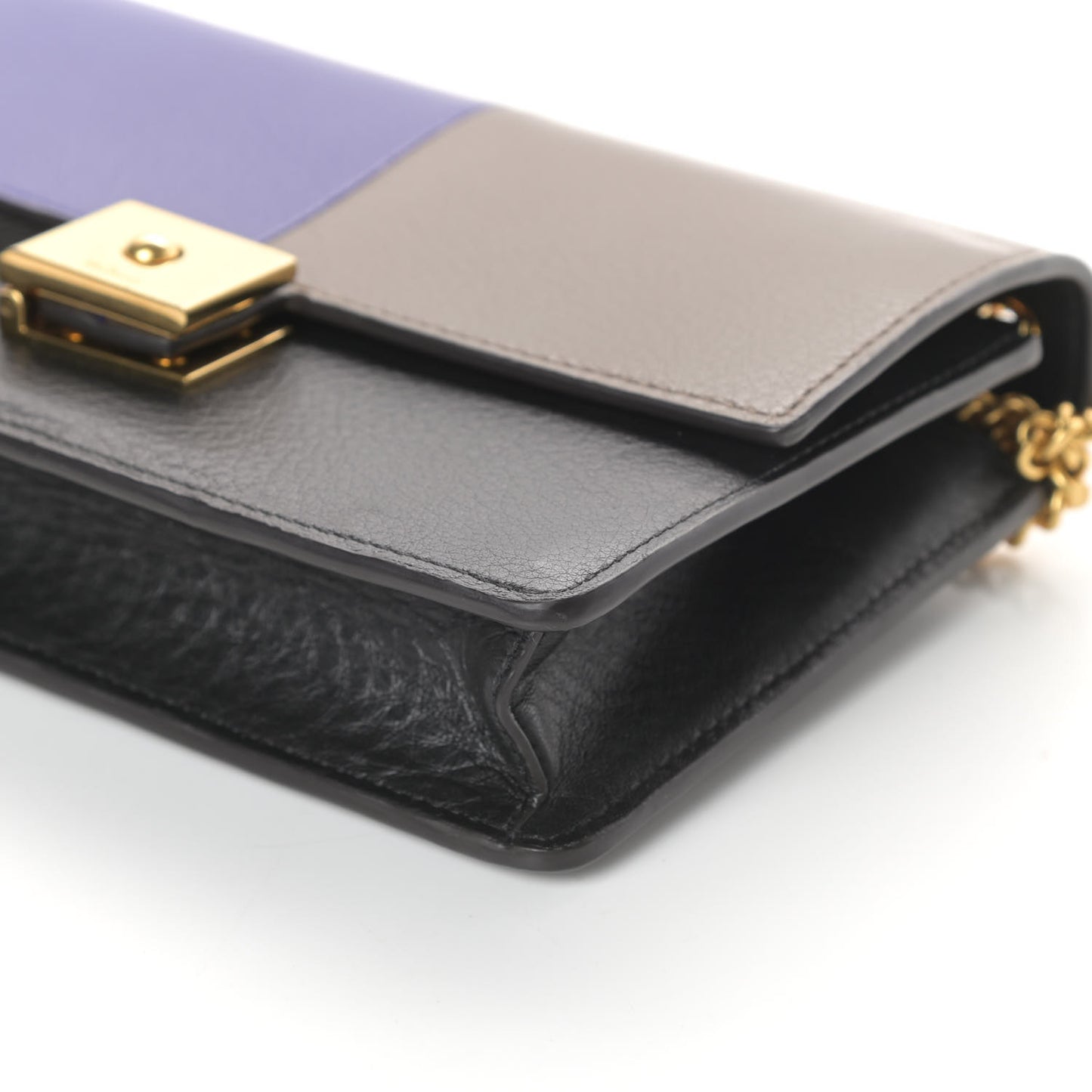 Smooth Calfskin Cheyne Clutch Indigo Clay Black