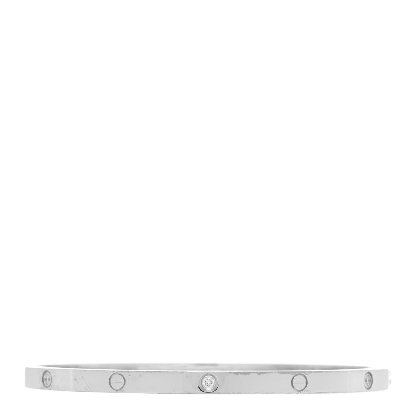 18K White Gold 6 Diamond Small LOVE Bracelet 17