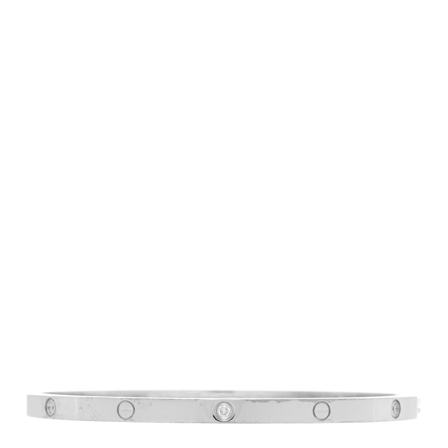 Cartier 18K White Gold 6 Diamond Small LOVE Bracelet 17 1 of 8