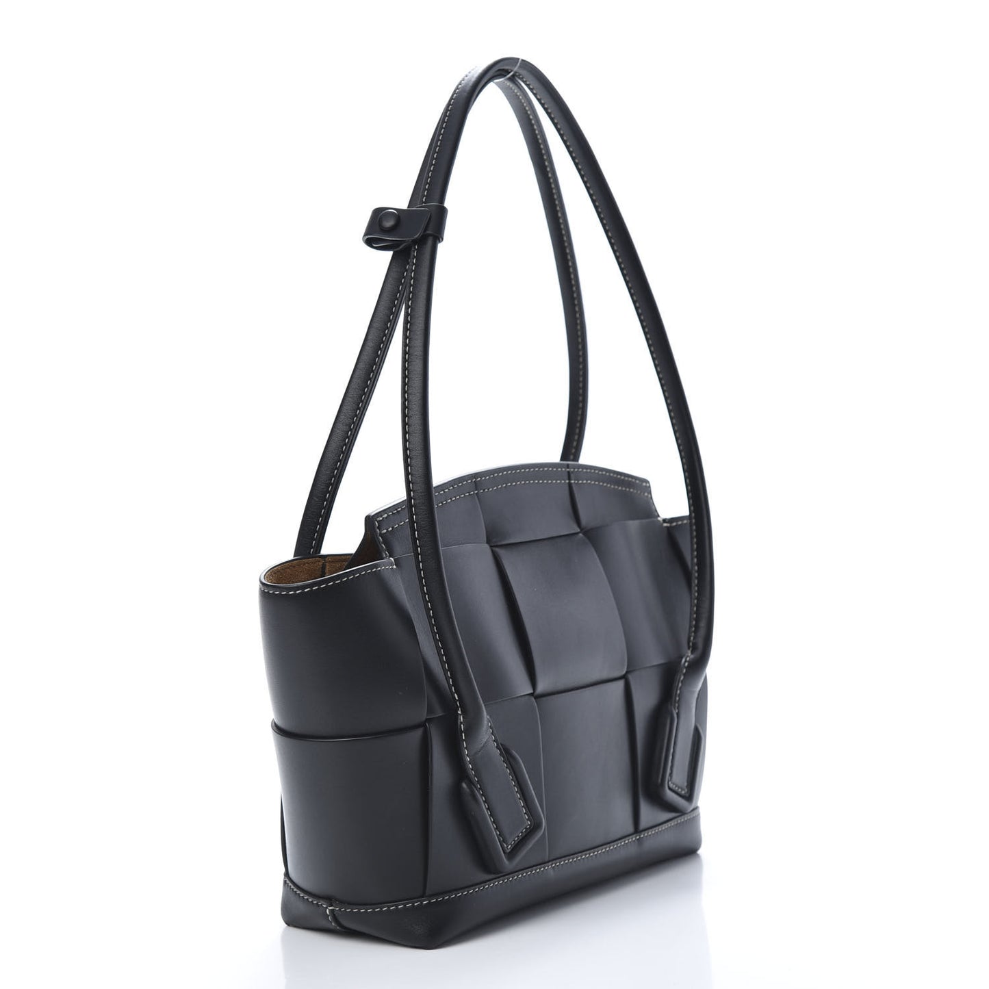 French Calfskin Maxi Intrecciato Small Arco Black