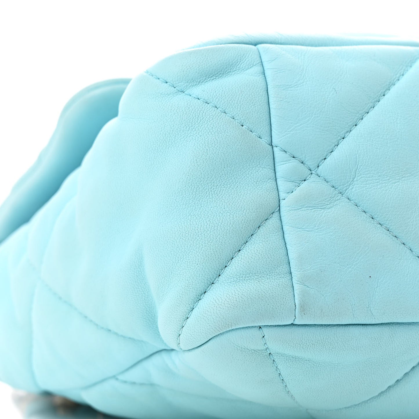 Lambskin Quilted Large Chanel 19 Flap Light Blue